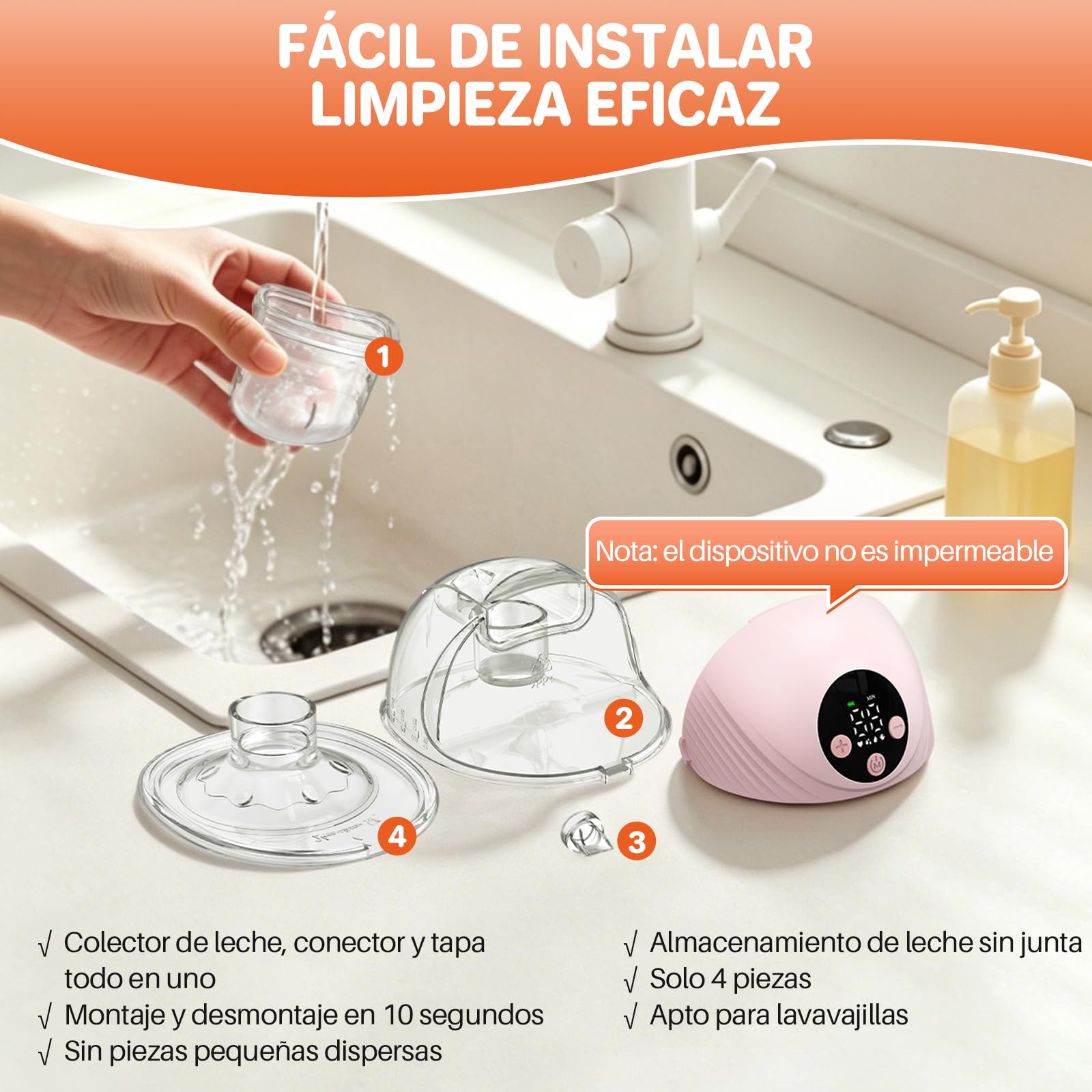 FUNYKICH 2×Sacaleches Eléctrico Manos Libres con 4 Modos y 12 Niveles | Extractor de Leche Materna con Bridas 21/24/27mm, 217g Ligero, Ultra Silencioso, para Mamás en Casa Oficina Viajes