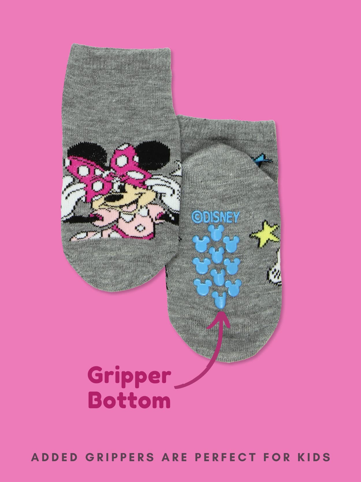 Mickey Mouse Minnie Pluto Donald Duck Jungen Kleinkind 6er-Pack Gripper Quarter Socken