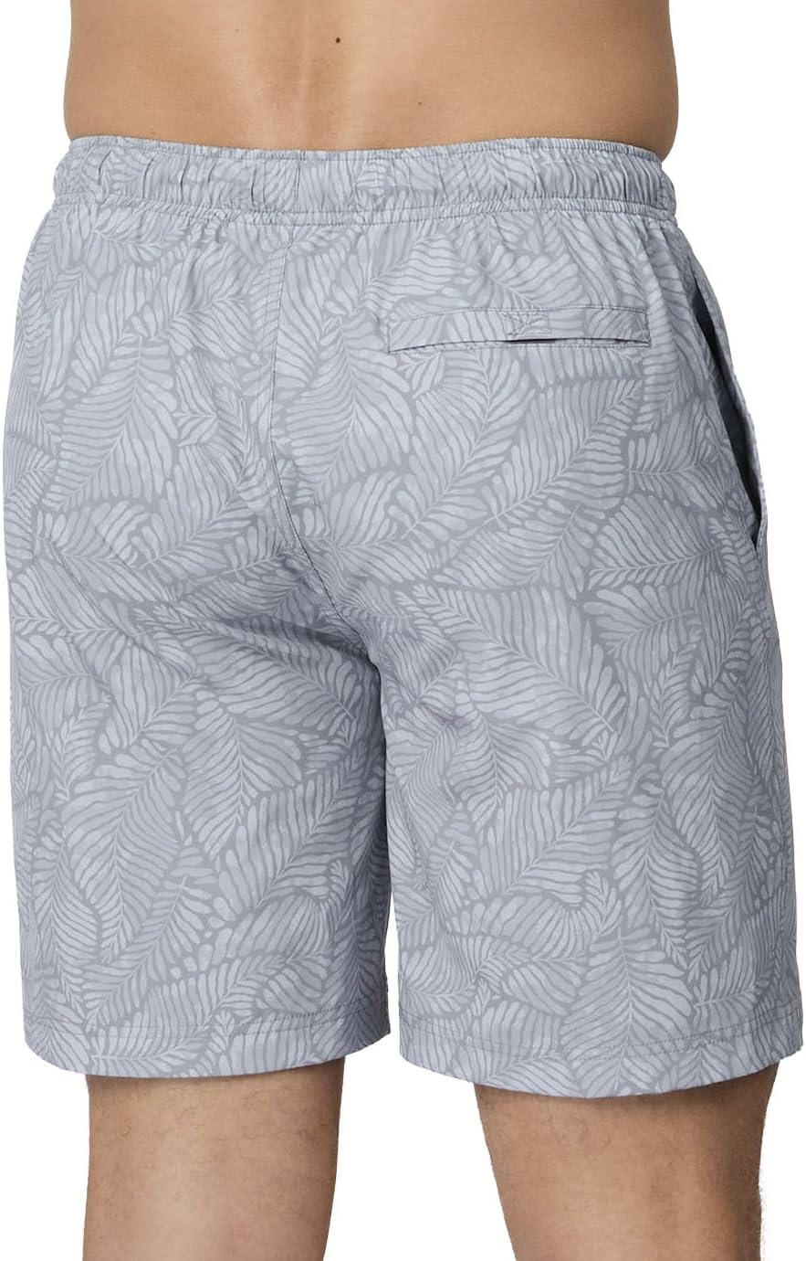 Free Country Men's Swim Trunks 7" Inseam Lined Swimming Shorts Quick Dry UPF 50+ Stretch Lined Boards Beach Pool-Palm Camo