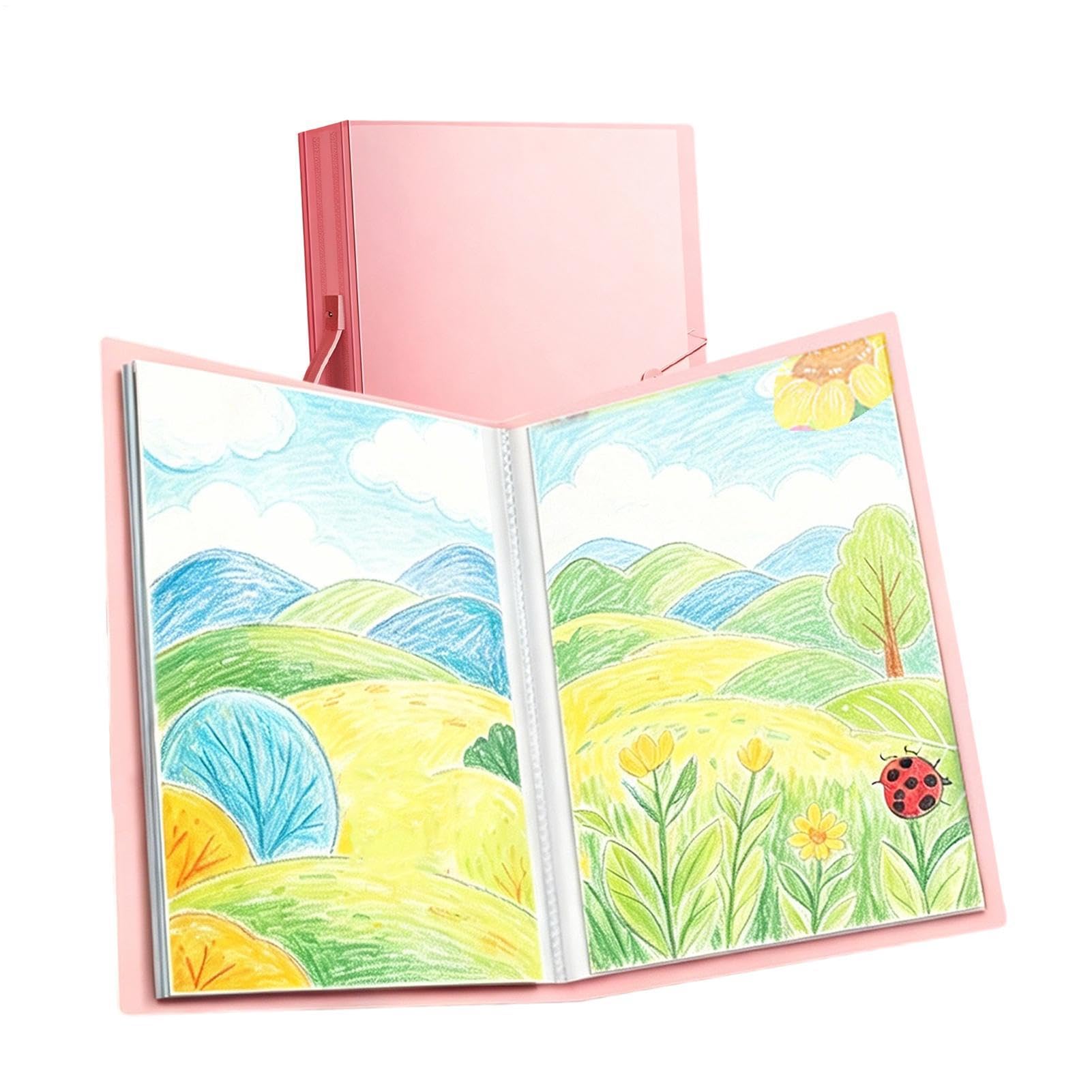-Carpeta - 60 bolsillos Organizador de maletas portátil duradero | Carpeta transparente de compartimentos - Para pinturas, certificados, oficina, aula, hogar, dormitorio, escritorio, estudio, mujeres