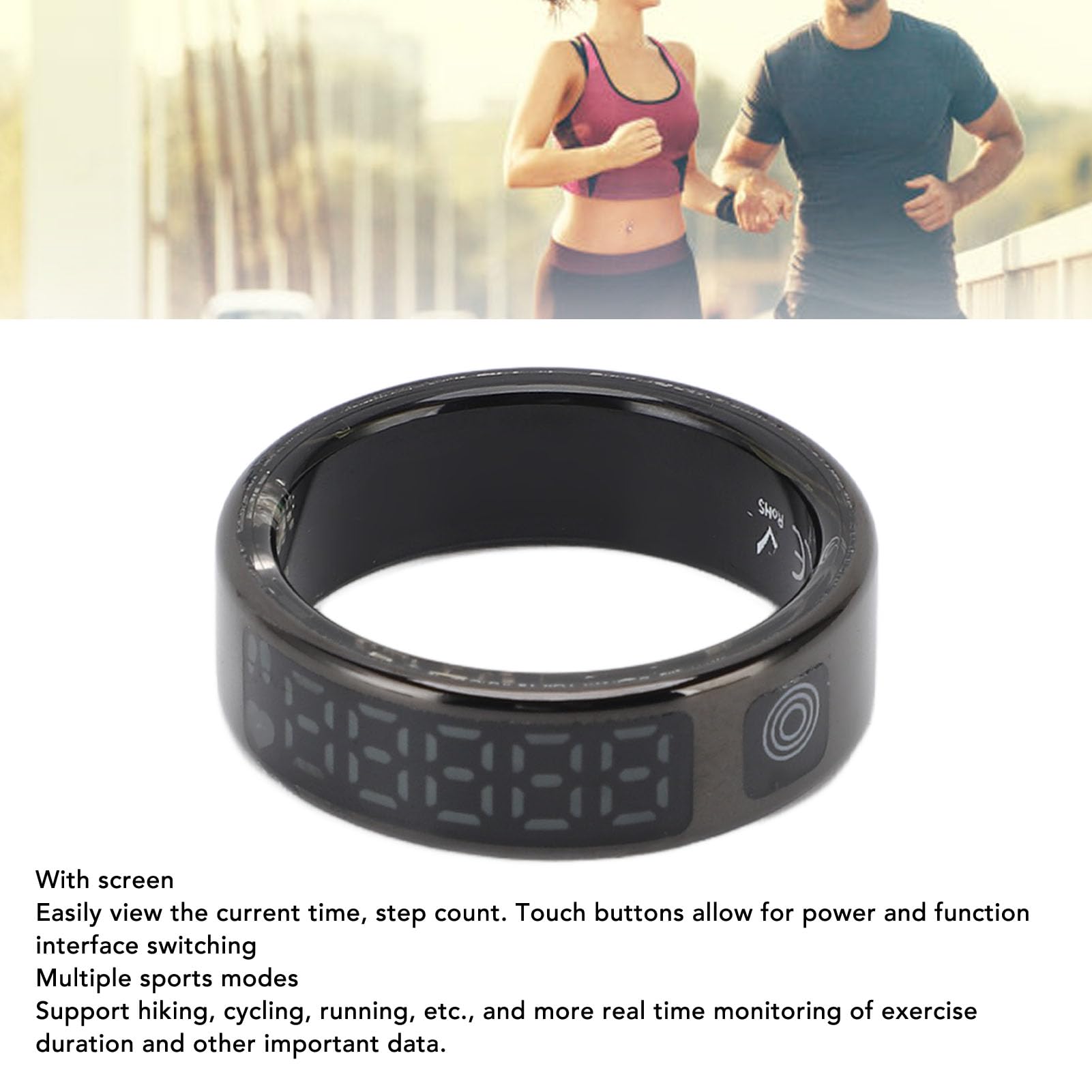 Vikye Smart Ring Health Tracker, Seguimiento del Sueño Anillos de Salud Portátiles con Pantalla, Videos de Desplazamiento de la Salud Anillos de Seguimiento de Acondicionamiento (#13)