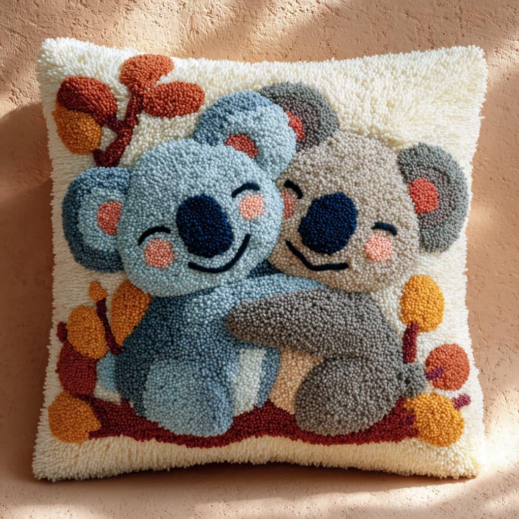 kitphoenix Latch Hook Kits Cushion Koala 43Cmx43Cm