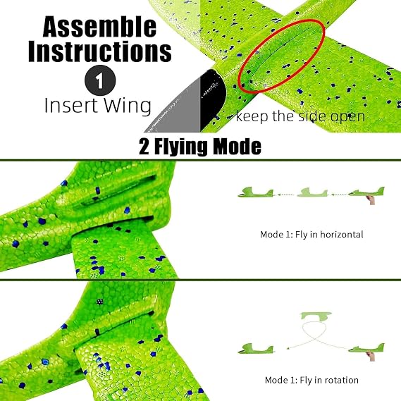 6 Pack Airplane Toys,17.5 Large Throwing Foam Plane for Kids