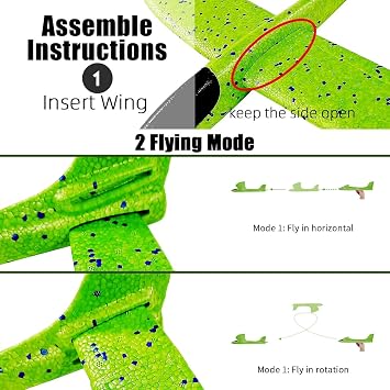 6 Pack Airplane Toys,17.5 Large Throwing Foam Plane for Kids