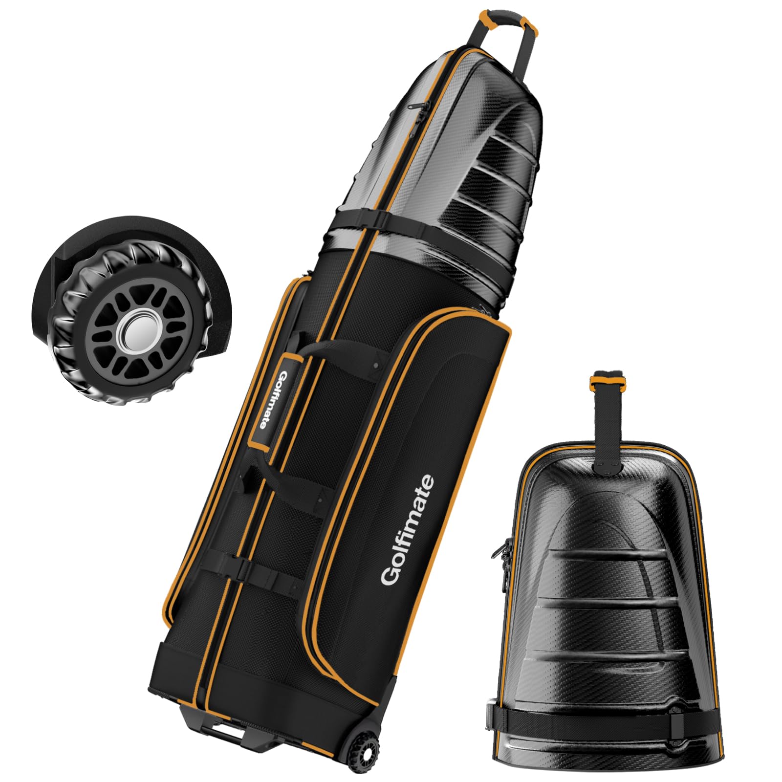 Golf Travel Bag with Wheels,Golf travel case with a carbon fiber top,Waterproof Golf Travel and Flight Bag,golf club bag-Protect Golf Clubs,Golf Travel Bags for Airlines Lightweight and Easy to store