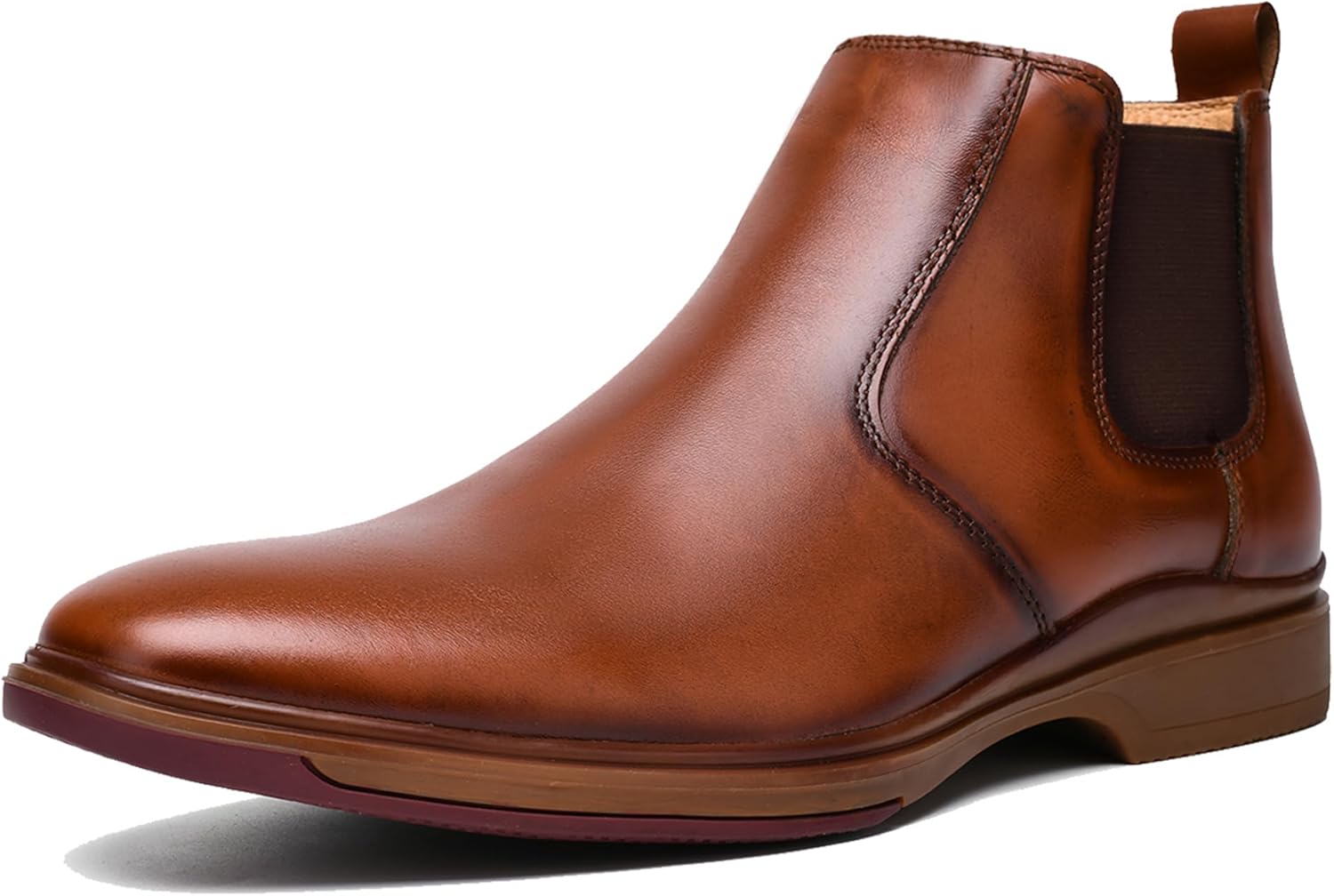 ArcBrothers Men's Chelsea Boots, Relaxed Fit Roomy Toe Box Design, Premium Leather Slip-on Ankle Boots, All-Day Comfort