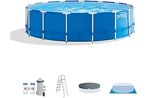 INTEX Metal Frame Above Ground Pool with Pump and Ladder