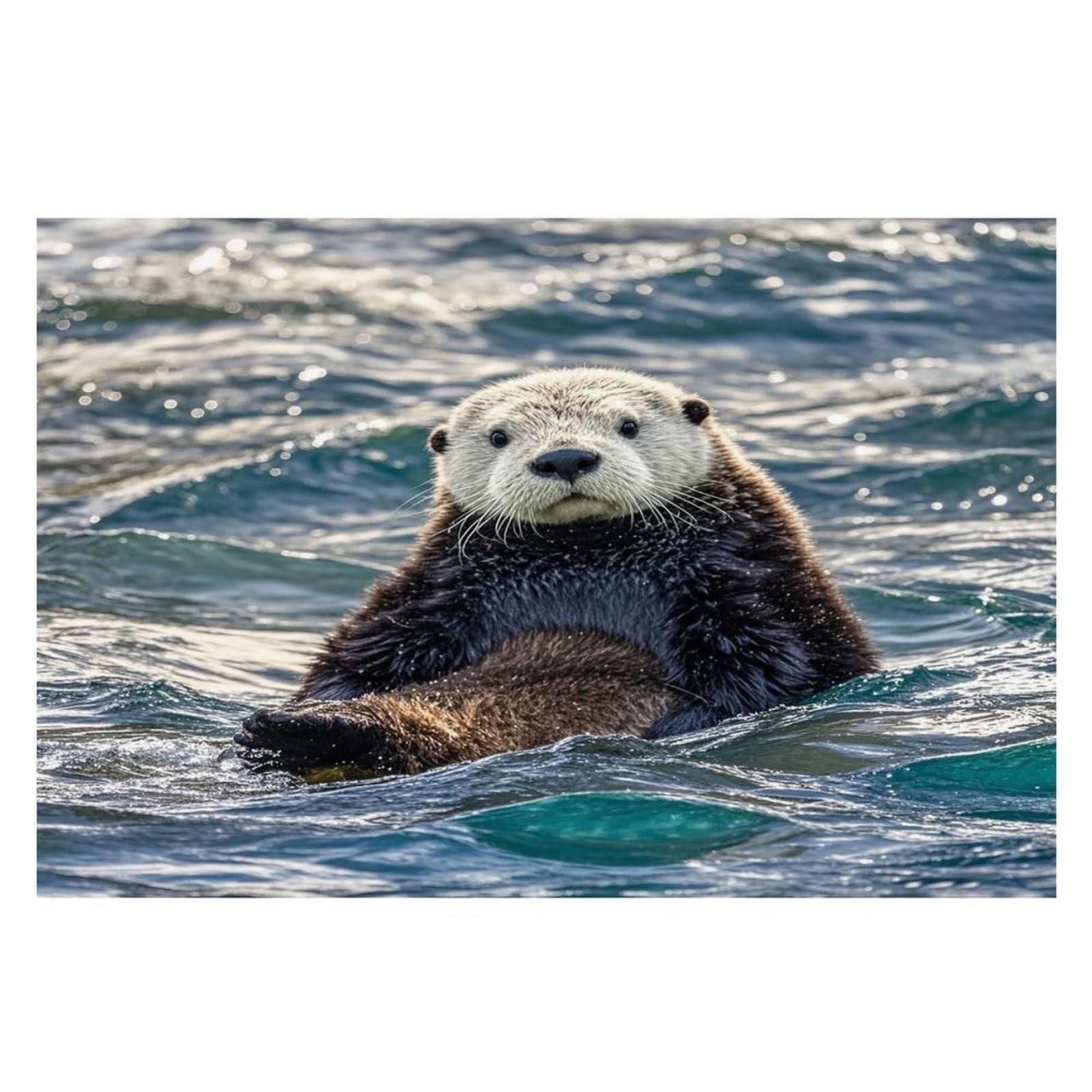Sea Otter Placemats Flax Place Mats for Dining Table Rectangle Non-Slip Table Mats Heat Resistant Washable Placemat for Kitchen Home Decor Party Outdoor 12" X 18"