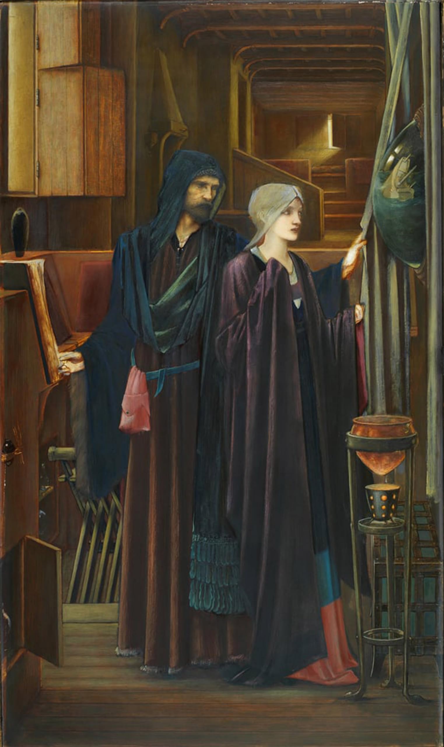 ARTXLXXBN Famous Painting Art Wall Decor Abstract Art Picture the Wizard by Edward Burne Jones Animal Pictures for Home Decor 60x90cm
