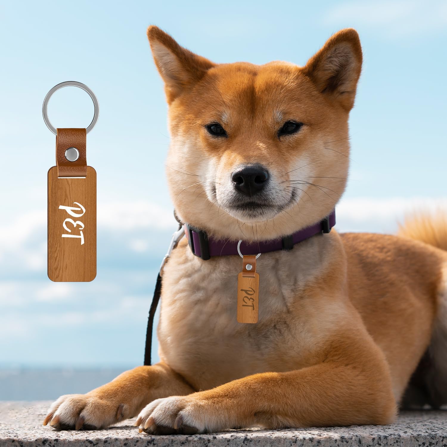 30 Pcs Wood Keychain Blanks, Wooden KeyChain with Leather Strap, Unfinished Wooden Key Ring for Laser Engraving, DIY Various Key Tags, Wood Crafts - Image 4