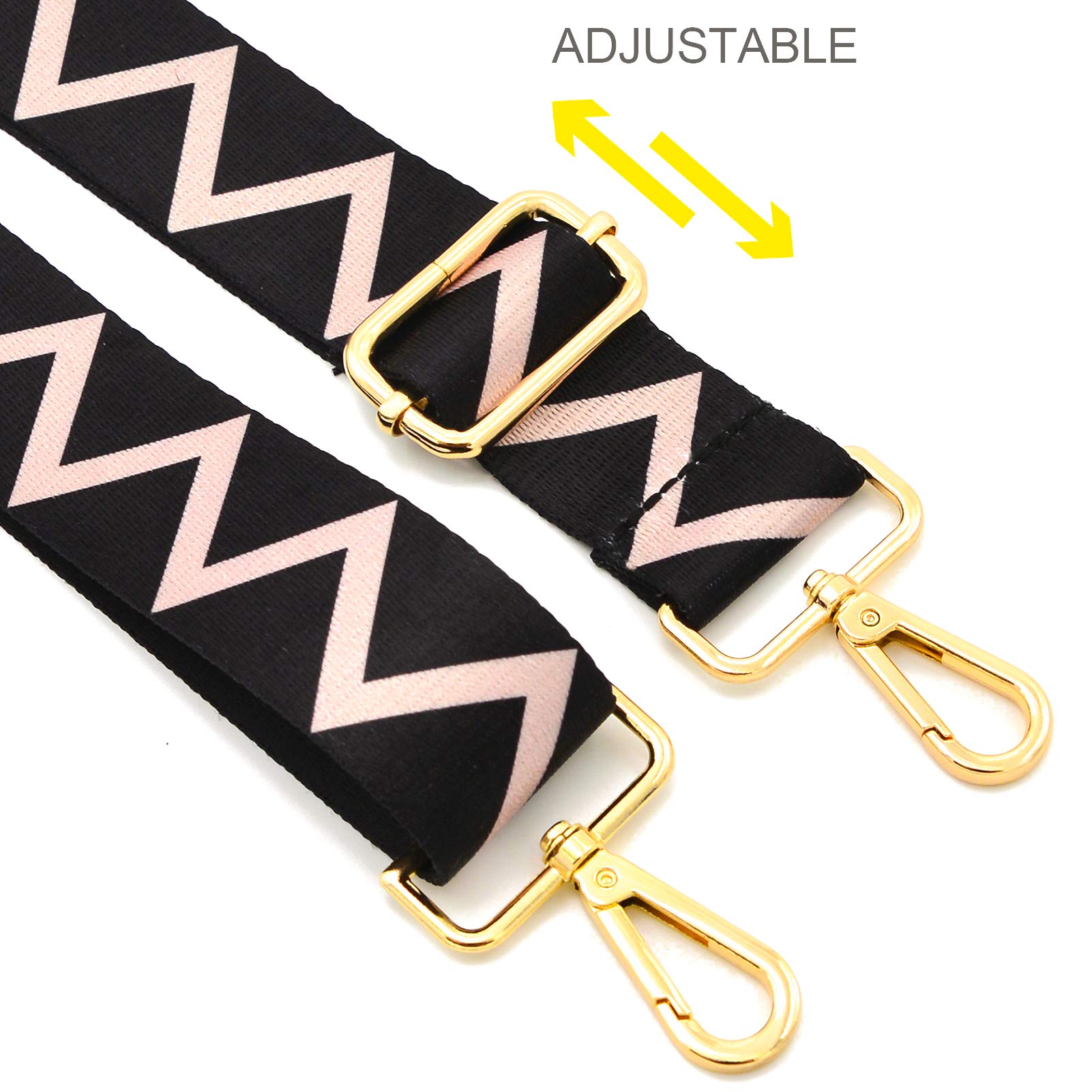 ROYGBCP Replacement Purse Strap Shoulder Strap Adjustable Crossbody Strap for Women Crossbody Wide Shoulder Bag Fold Line-gold Metal - Image 3