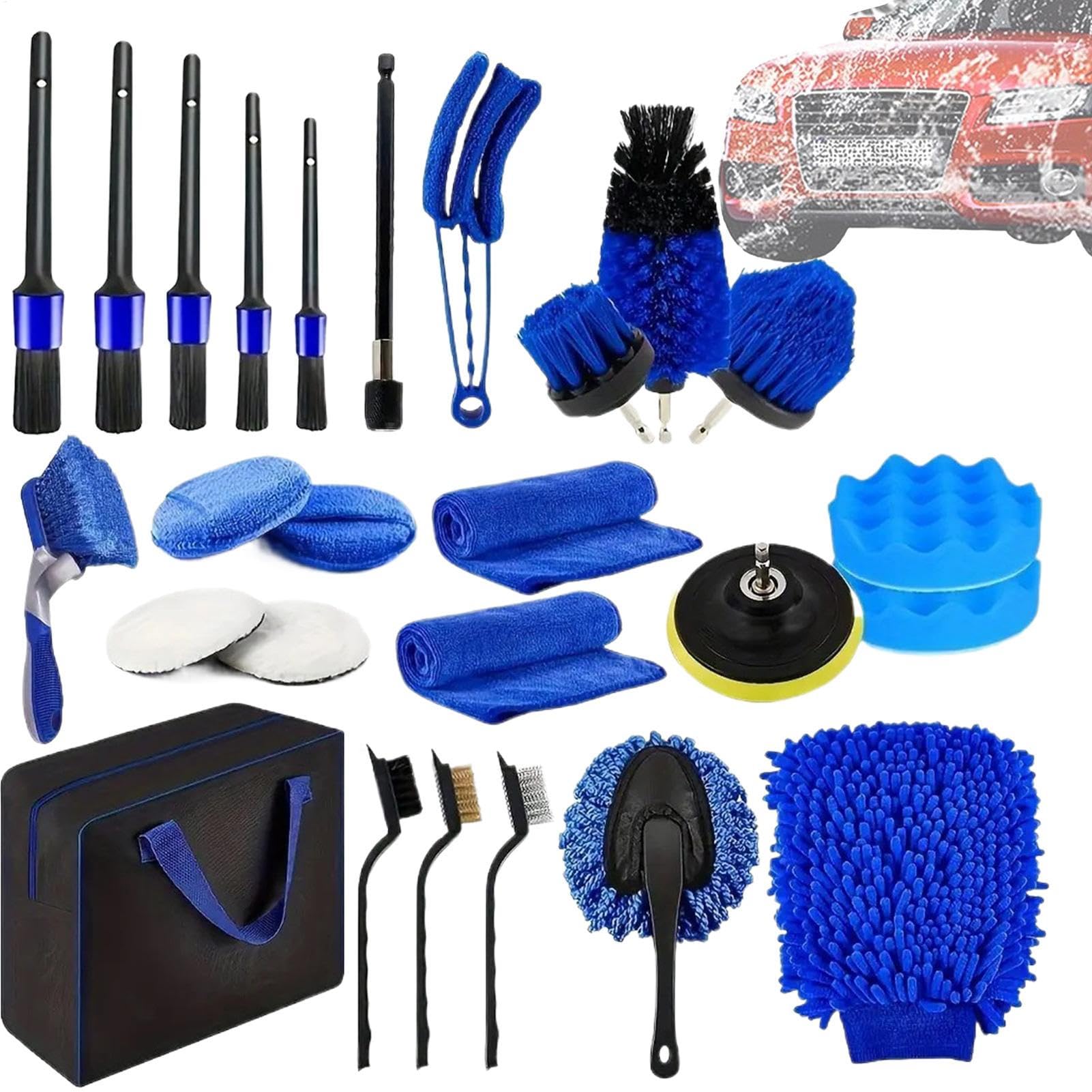 Kit Lavaggio Auto Dettagliatura Parabrezza Riutilizzabile Antigraffio | Set Multifunzione Spolveratura Veicolo per Parabrezza, Manutenzione Veicolo, Lavaggio Auto, Dettagliatura, Garage