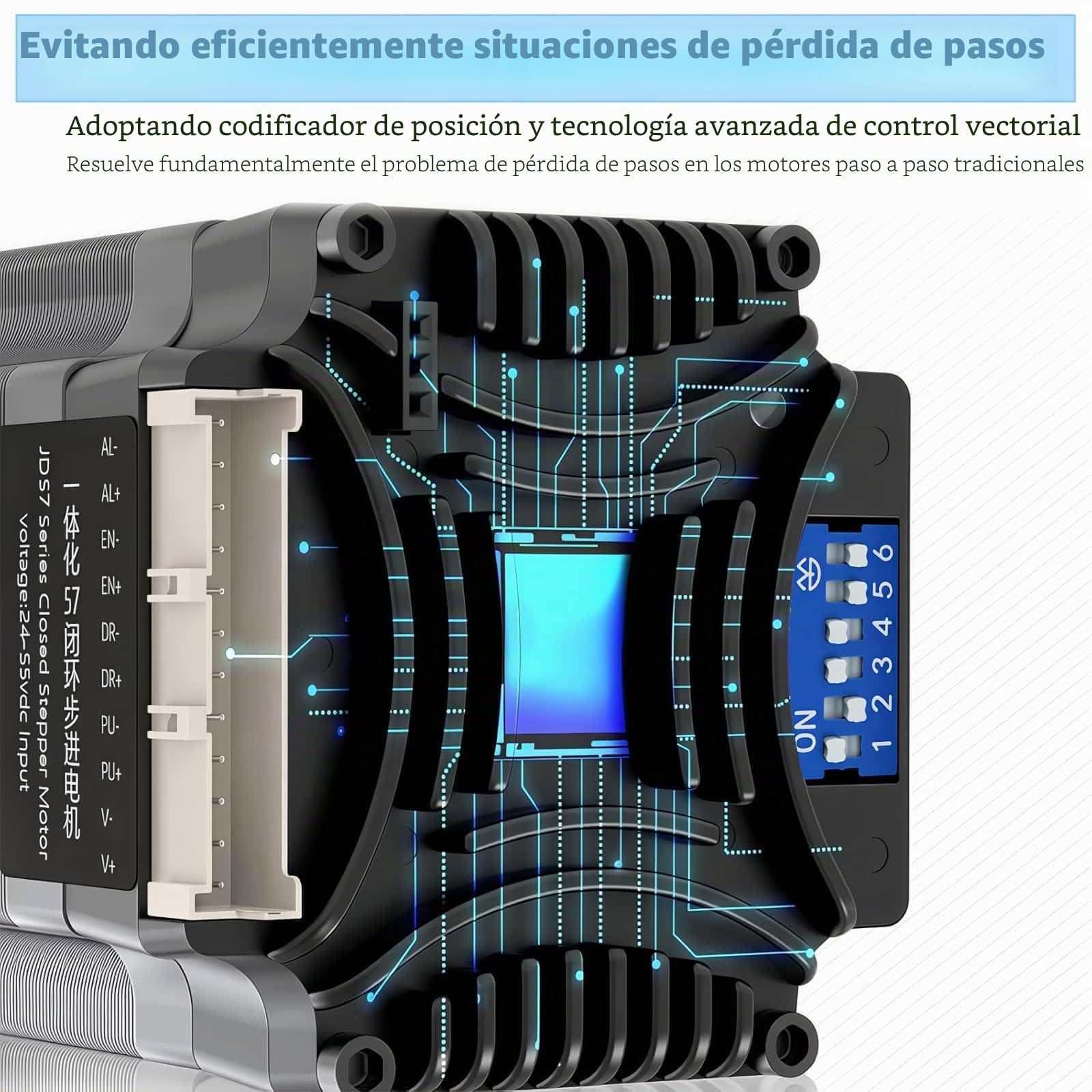Nema 23 - Kit de motor paso a paso de 57 mm, sistema servo integrado, motor paso a paso inteligente de bucle cerrado con codificador, controlador, 1000 rpm, 3.0 ~ 4.2 A, 20 ~ 48 V CC, par de torsión