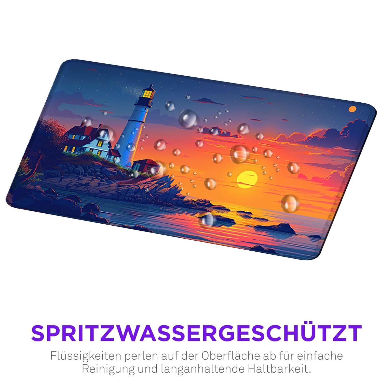 Podkładka pod mysz do gier, 1600 x 800 mm, XXL, duża gamingowa podkładka pod mysz, wodoodporna podkładka pod mysz, długa podkładka na biurko z przeszytymi krawędziami, mata na biurko z gumową podstawą