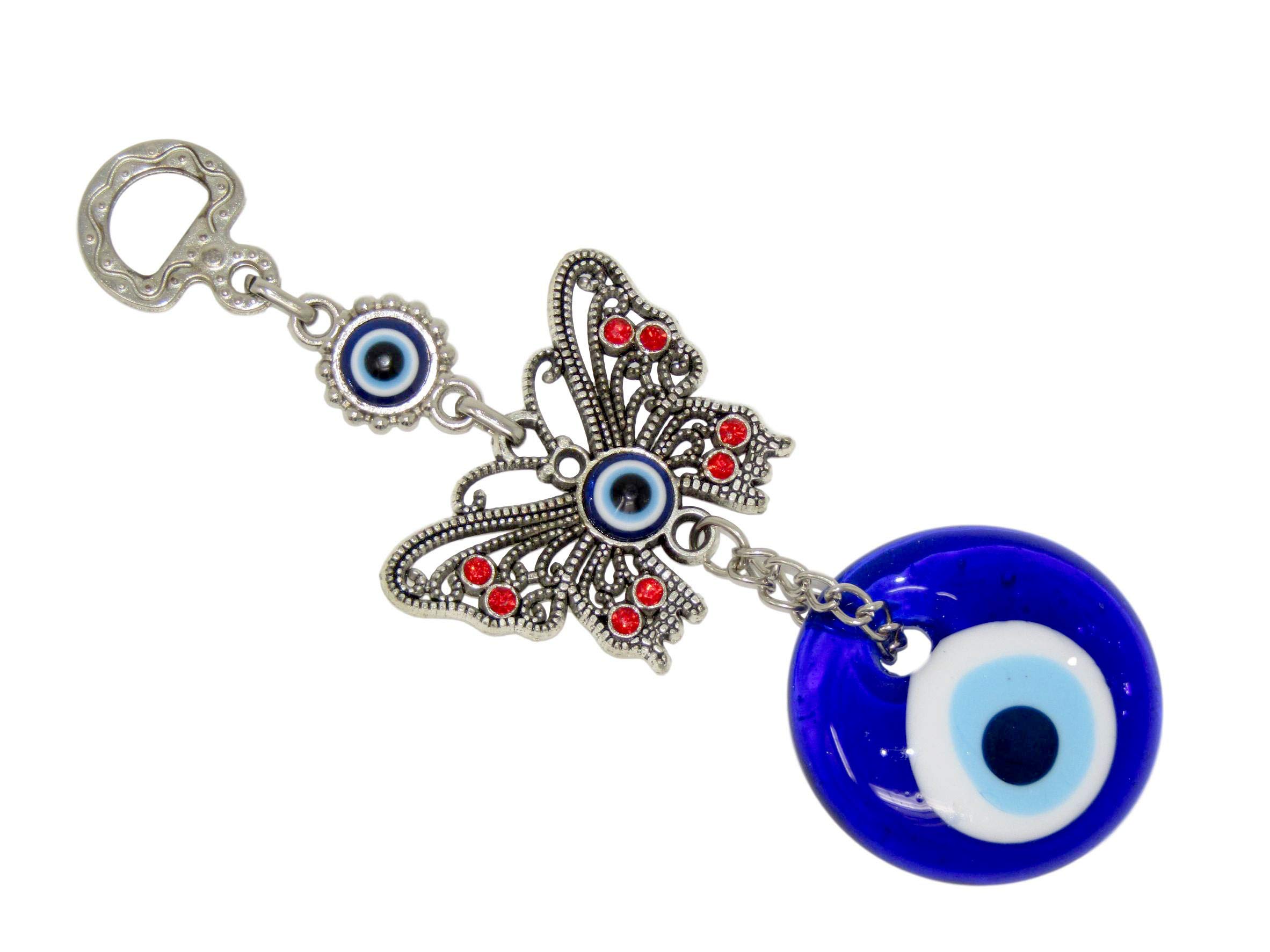 Jeannieparnell159-4cm Lucky Evil Eye, Butterfly Wall Hanging Gift for Protection & Good Luck