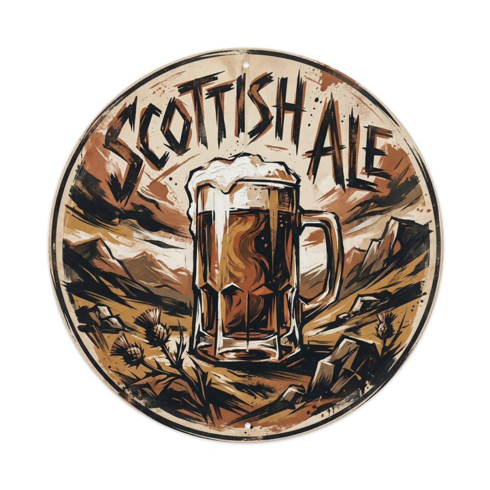 Rustic Scottish Ale Brewery Culture Farmhouse Brew Metal Tin Sign