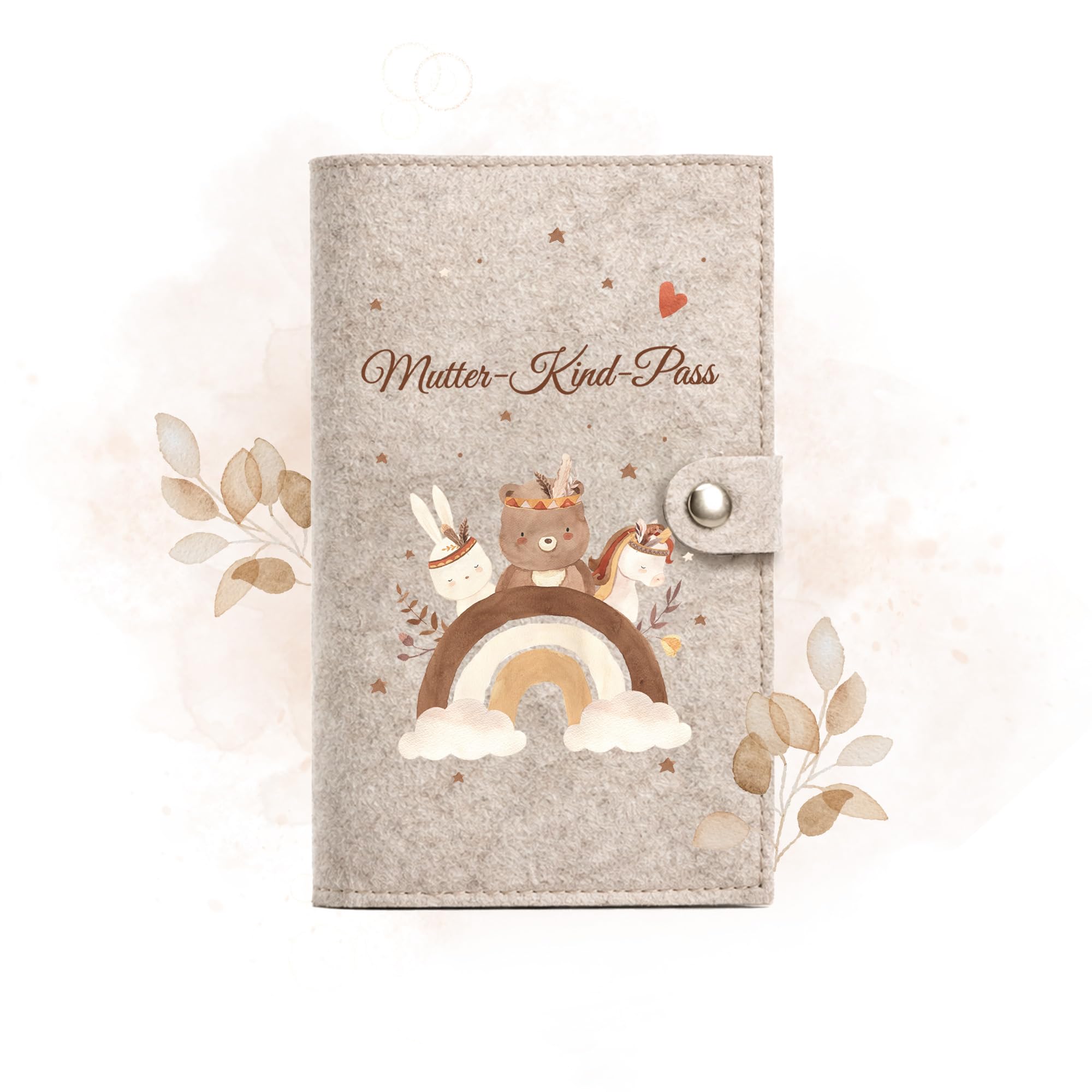 Nur für Österreich geeignet – Mutter-Kind-Pass Hülle aus Filz mit Innenfächern für Mutter-Kind-Pass, Impfpass und Ultraschallbilder