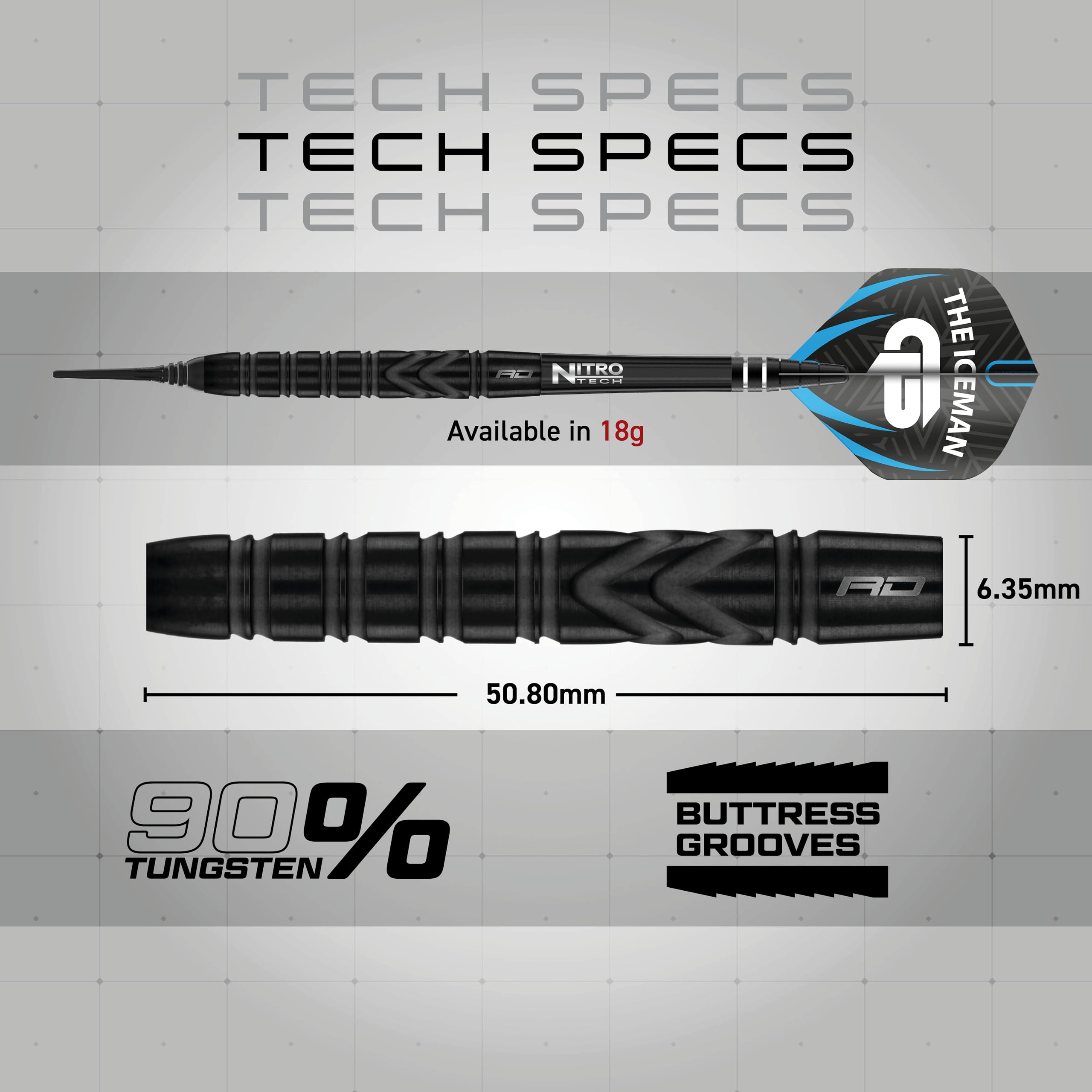Gerwyn Price Iceman Black SE Softip 20g - Tungsten Darts with