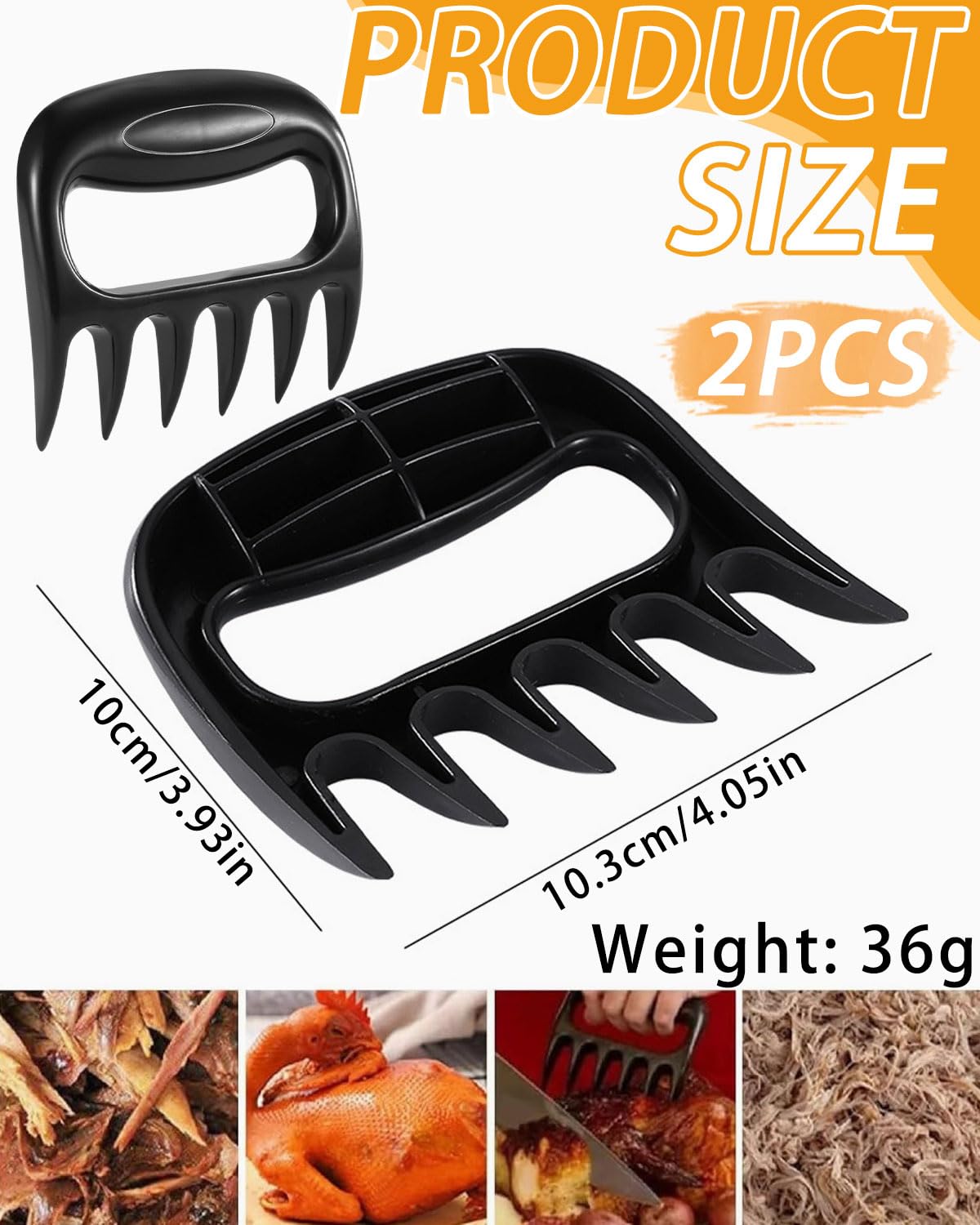 2Pcs Pulled Pork Artigli per Carne, Attrezzi Barbecue Claws,Barbecue Artigli Sfilaccia Pollo, Forchettone da Cucina BBQ, Regali Barbecue Originali,per Carne di Maiale Tirato, Manzo, Tacchino