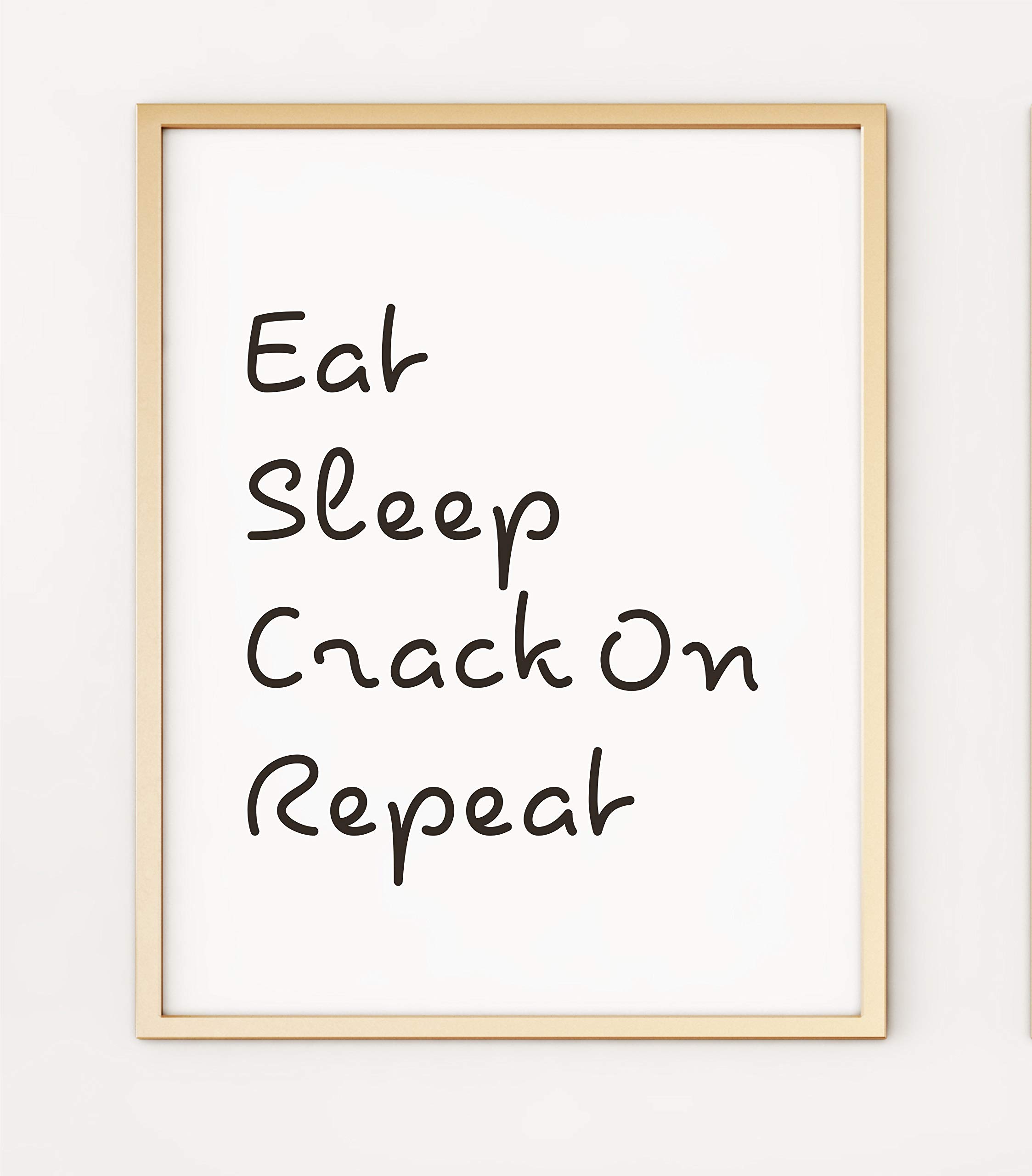 Island Love Style Eat Sleep Crack On Repeat Typography A4 Poster Print PO395