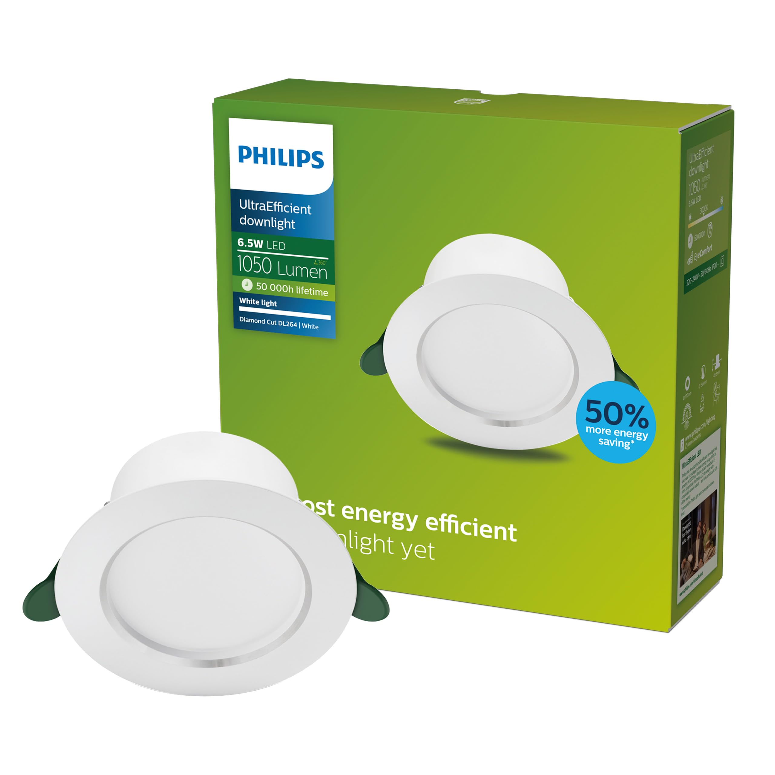 Philips Diamond Cut UltraEfficient Gen. 2 recessed Spotlight 150mm, 3000 K, 1050 lumens, White
