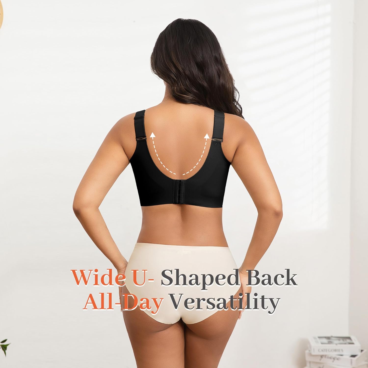 Women's Plus Size Wireless Bra No Underwire Seamless Full Coverage Push Up High Support - Image 7