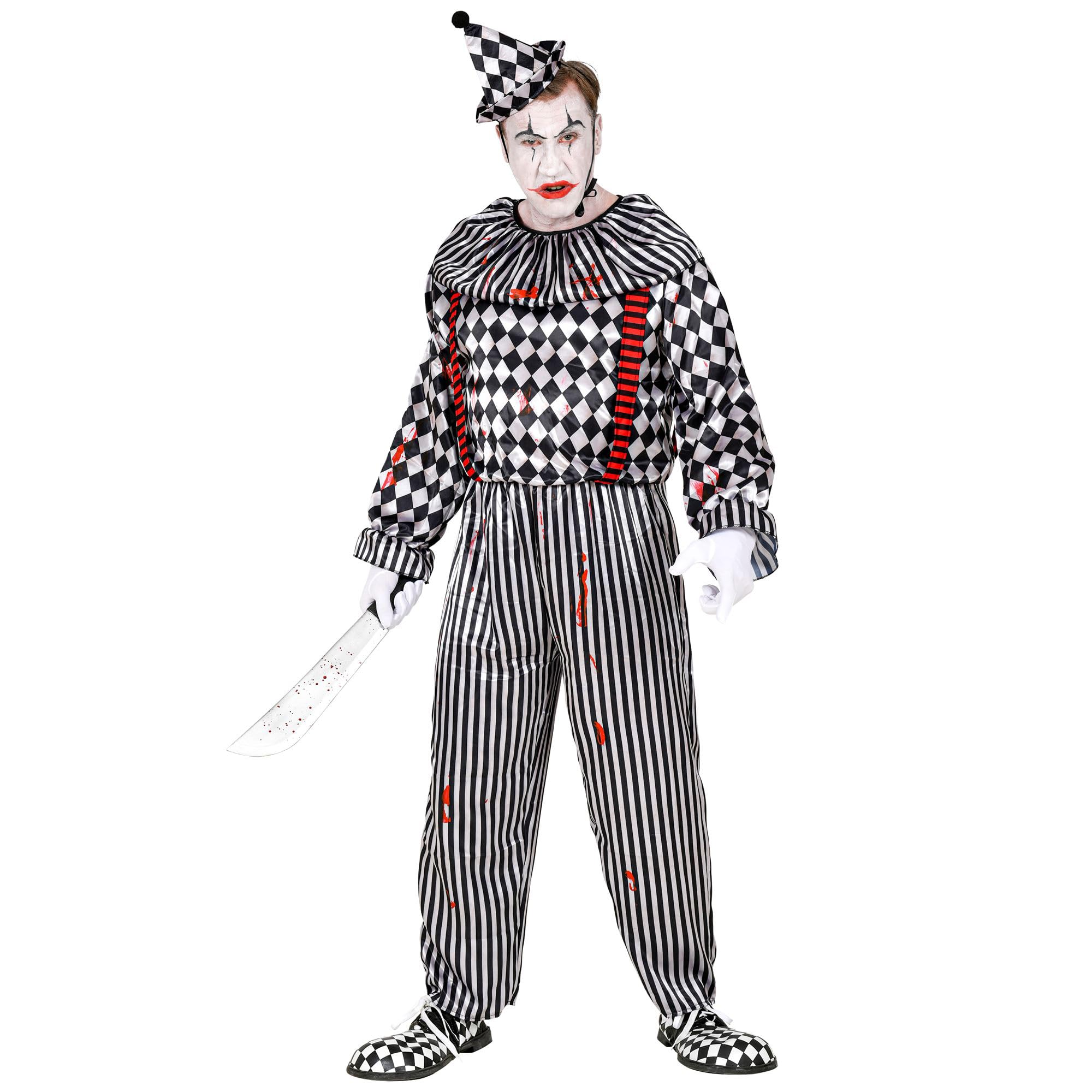 W WIDMANN MILANO Party Fashion - Vintage Clown Costume for Men, Horror Clown, Circus, Psycho, Halloween, Carnival, Theme Parties