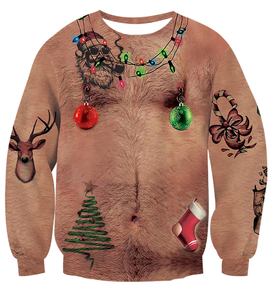 Ugly Shirts Holiday Time Men's Cow Ugly Christmas Sweater Ugly Sweater