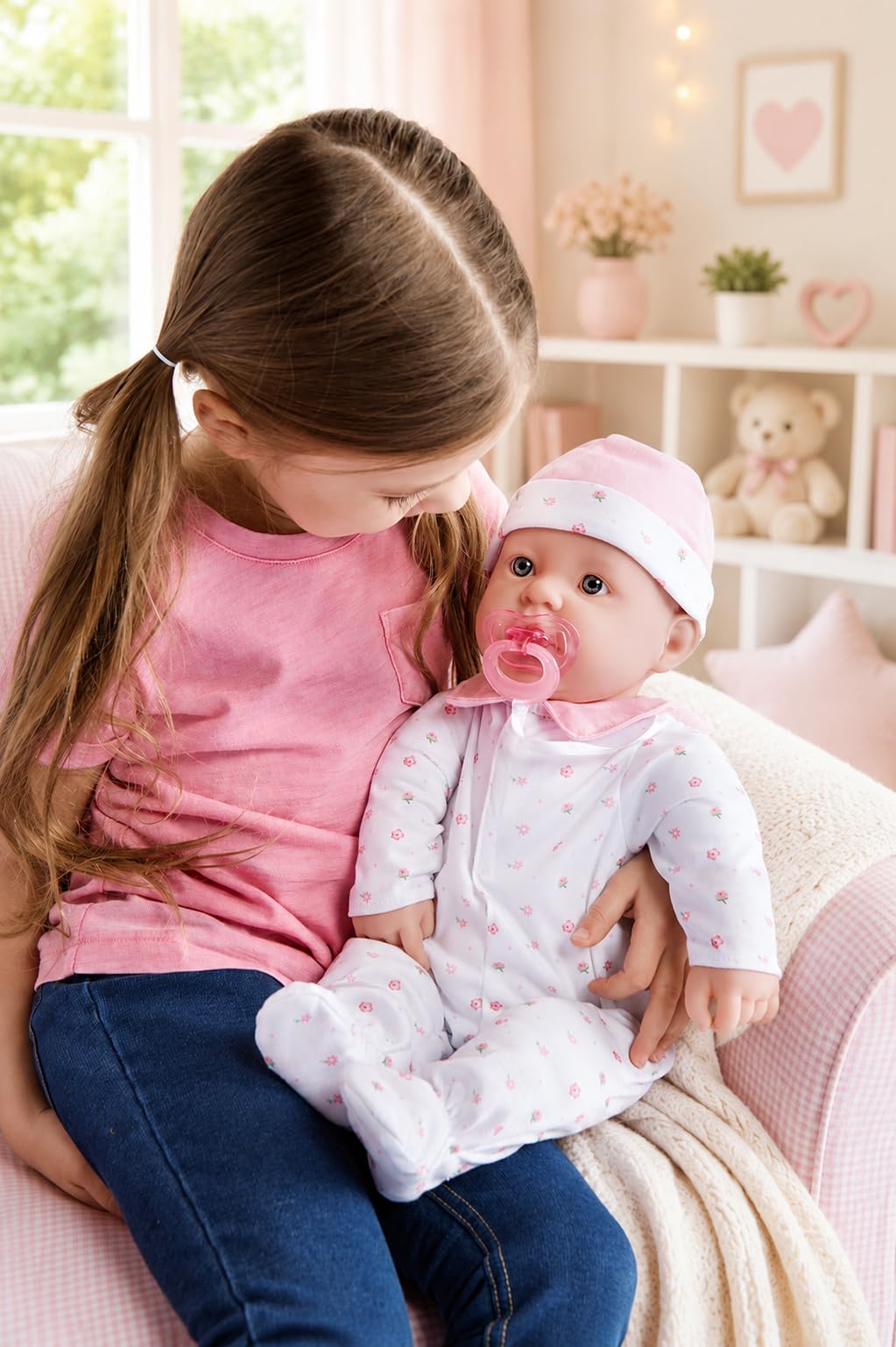 JC Toys 20-inch La Baby Soft Body Doll | Washable | Gift Set includes Magic Milk Bottle & Pacifier | Removable Pink Outfit | Perfect for Toddlers and Kids Ages 2+ — Amazon image 3