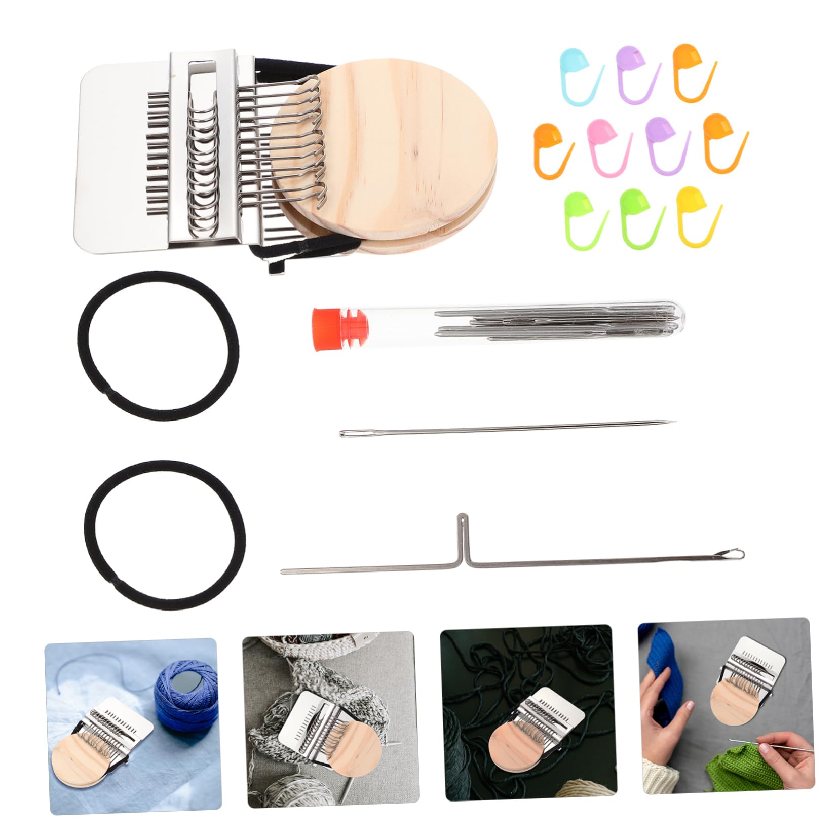 Tofficu 3juegos Telar De Madera Mini Para Tejer Herramienta Para Reparar Jeans y Ropa Accesorios De Costura y Para Principiantes y