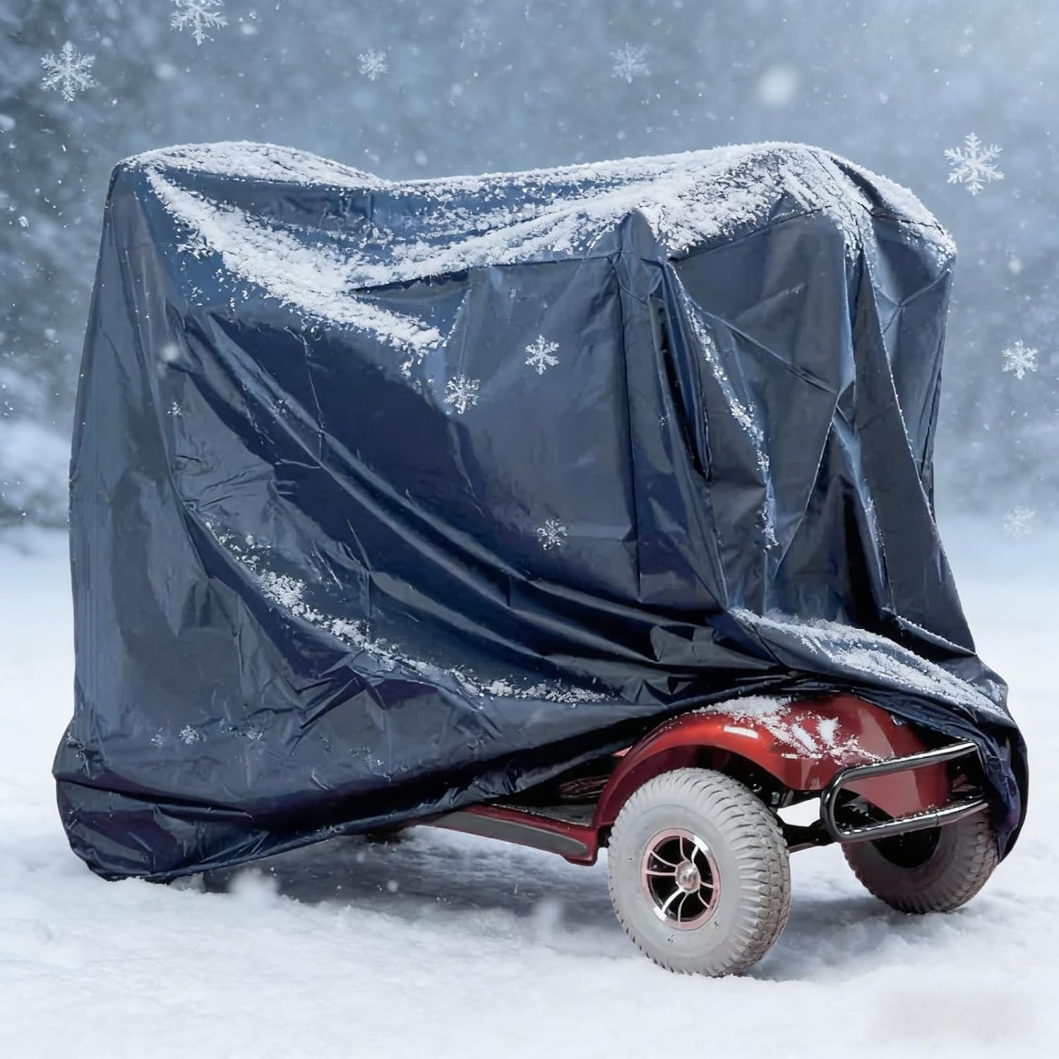 Mobility Scooter Storage Cover Upgrade All Weather Protection Mobility Scooter Accessories, Electric Wheelchair Cover Machine Washable (Navy Blue, 48"L x 22"W x 38"H)