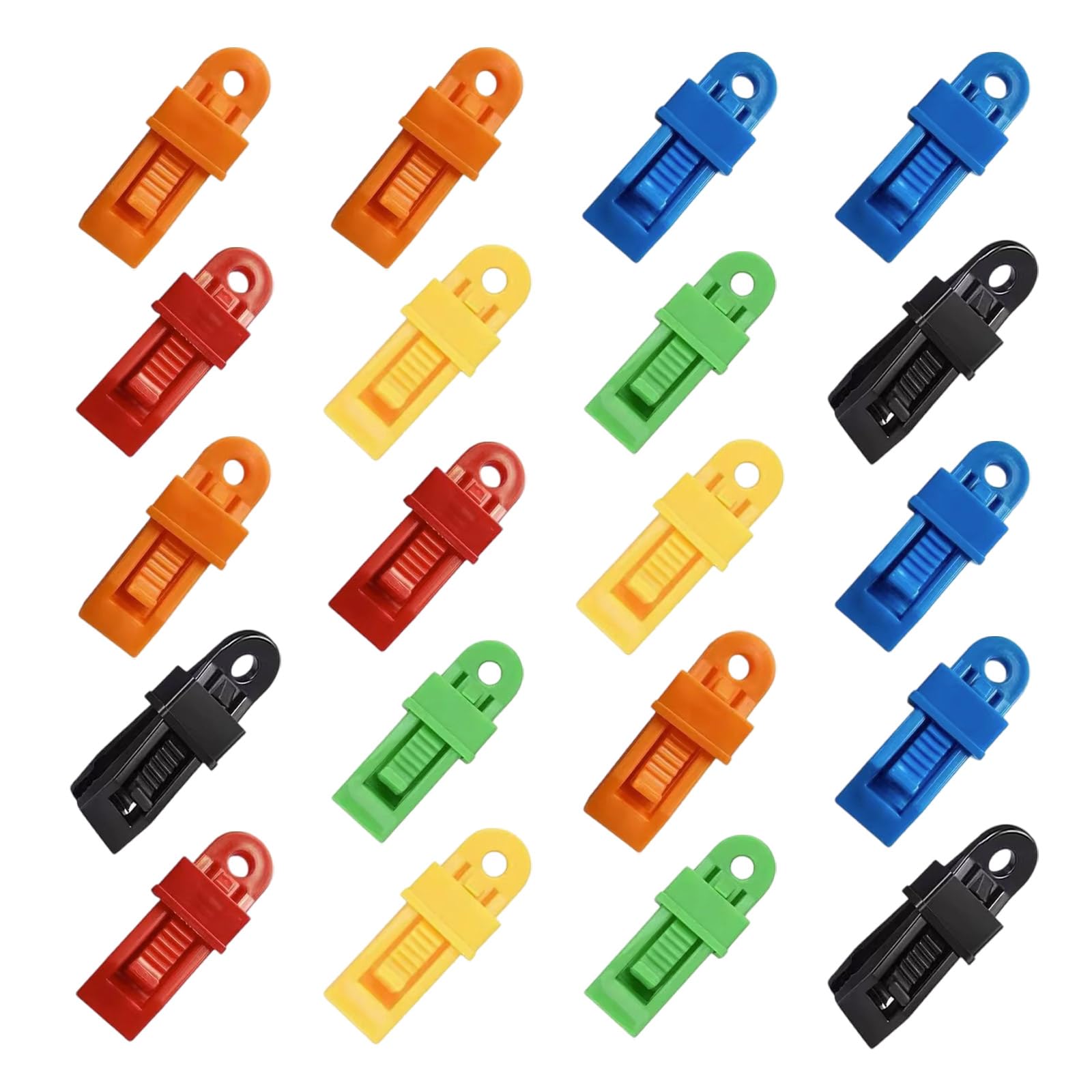 KAIXINXIN 20Pcs Tent Fasteners Holder Tarp Clip Heavy Duty Lock Grip Clamps Tighten Tent Clip Tent Fasteners Holder Enduring