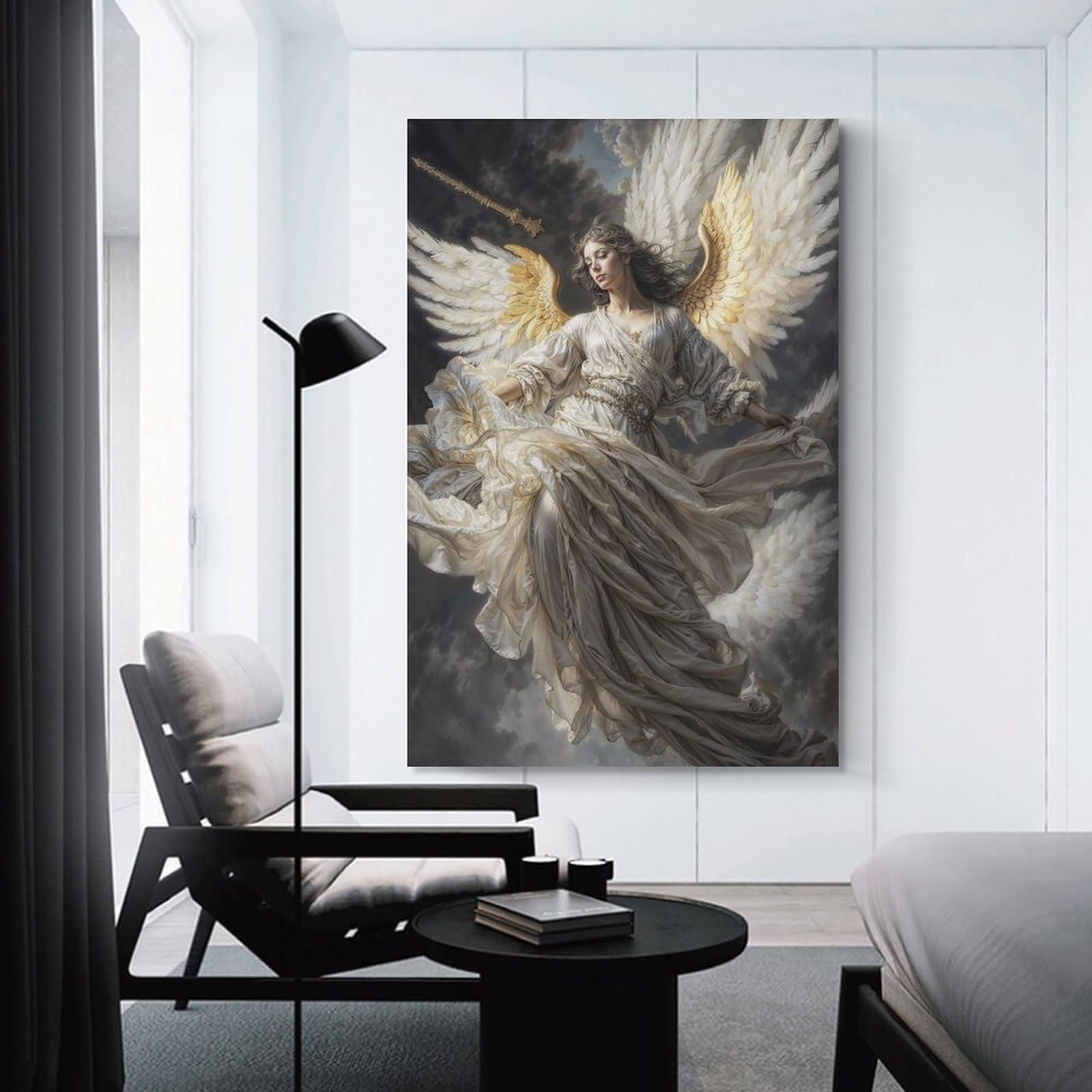Junmoney Archangel Gabriel Wall Decor Canvas Print 20x30inch(50x75cm), for Sofa Walls, Lounge Or Home Corners, Modern Wall Decor for Cosy Interiors