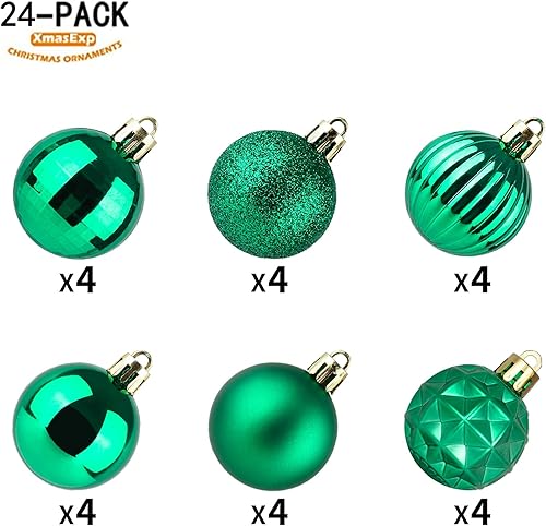 Miniatura 218 de XmasExp Juego de 24 mini esferas de Navidad inastillables para bolas de árbol de Navidad de 1.181 in/1.18 pulgadas (oro rosa)