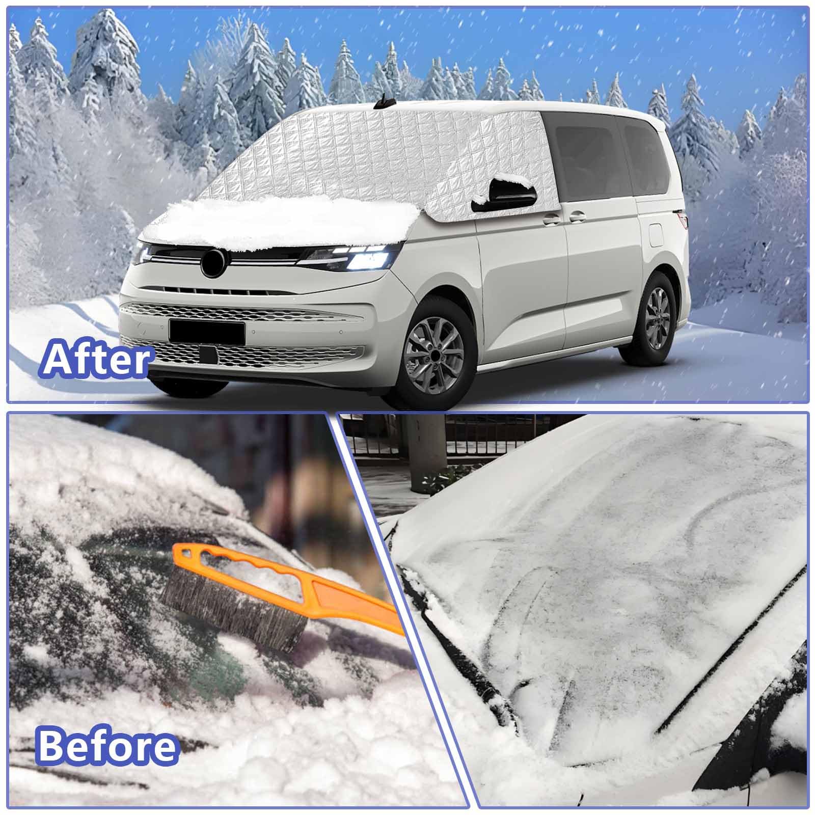 Scheibenabdeckung kompatibel mit VW T7 Multivan (ab 2021) | Nicht für "T7 NEW Transporter (2025) | 4-Jahreszeiten Sonnenschutz & Frostschutz | Hitzeschutz & EIS | Inkl. Tasche
