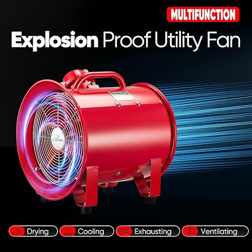 Miniatura 2 de iLiving - ILG8EF12EX - Soplador de alta velocidad a prueba de explosiones, extractor de humos, extractor portátil y ventilador ventilador,