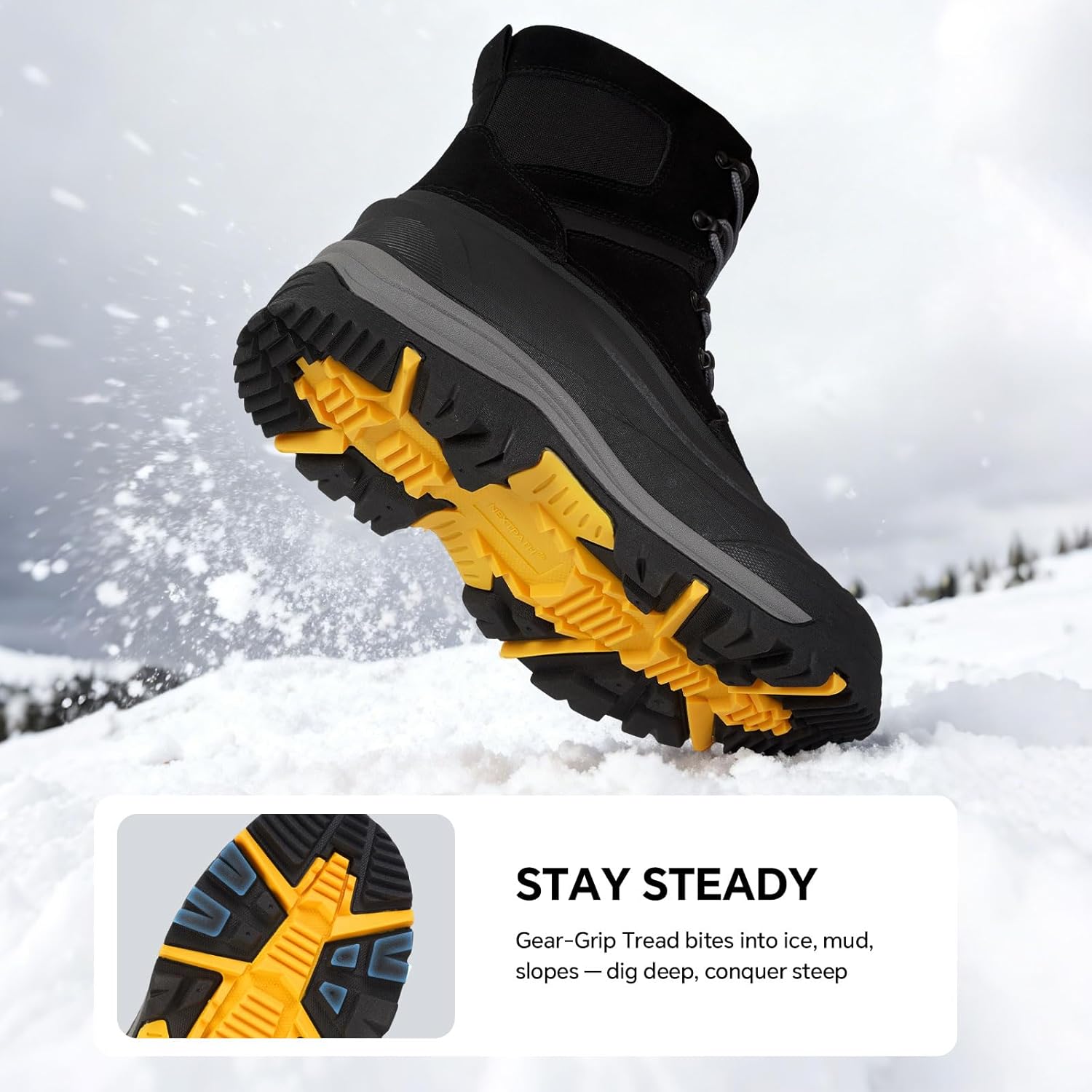 Men's Snow Boots Winter Boots For Men Waterproof Insulated Winter Work Boots For Men 8 Inch Snow Hiking Boots