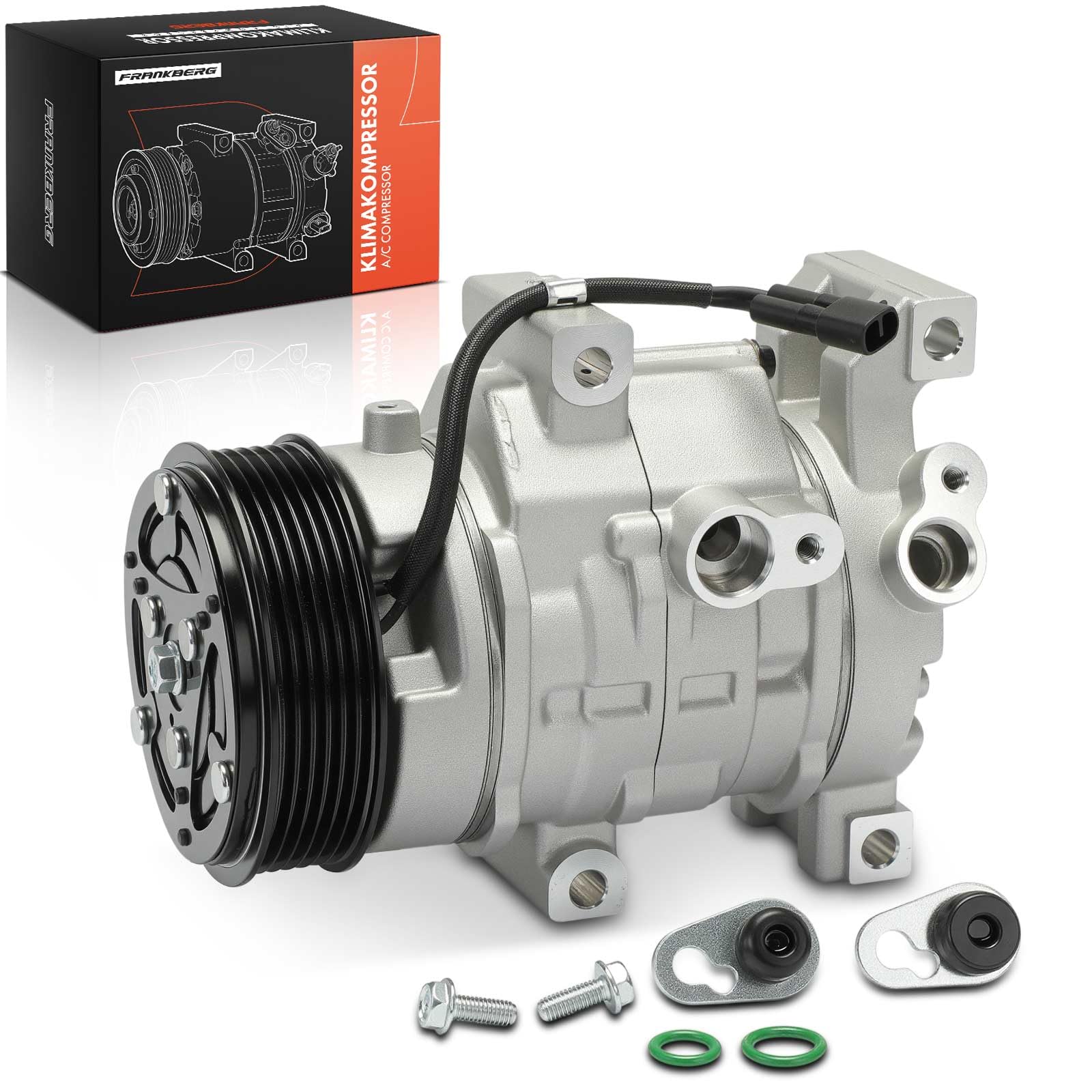 Frankberg Compresor de aire acondicionado con embrague Compatible con 169 312 319 312 519 500 312 500 C 312 Punto 188 Doblo 119 223 Barchetta 183incl. aceite premezclado