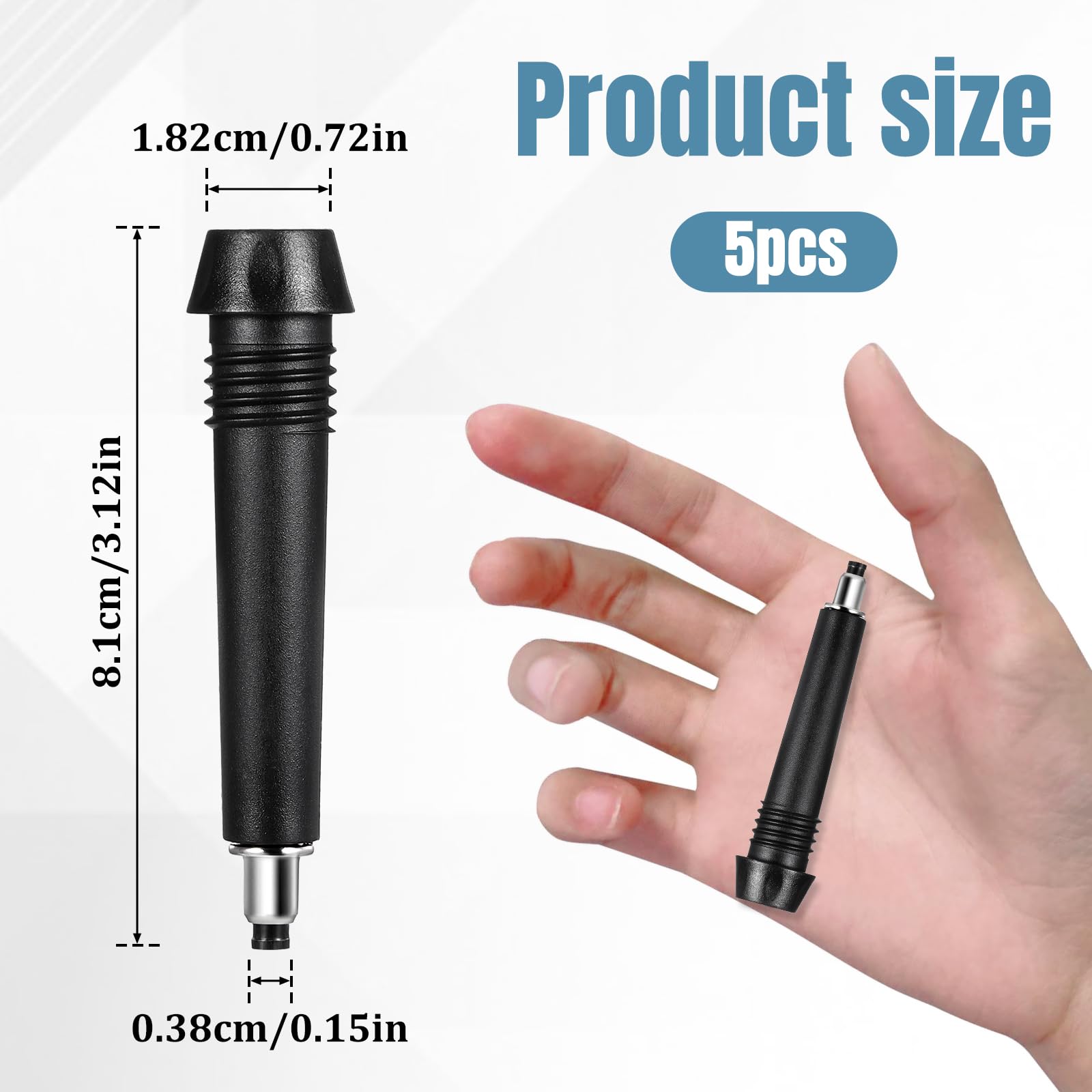 5 Pack Trekking Pole Tips Replacement Universal Hiking Stick Tips Walking Sticks Tip Protectors Carbide Poles Tip for Outdoor Climbing Snow Mud