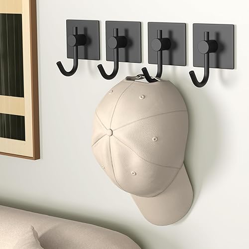 Vista 5 de VAEHOLD - Paquete de 4 ganchos de pared, resistentes, impermeables, de aluminio para colgar abrigos, sombreros, llaves, ropa, gancho de pared