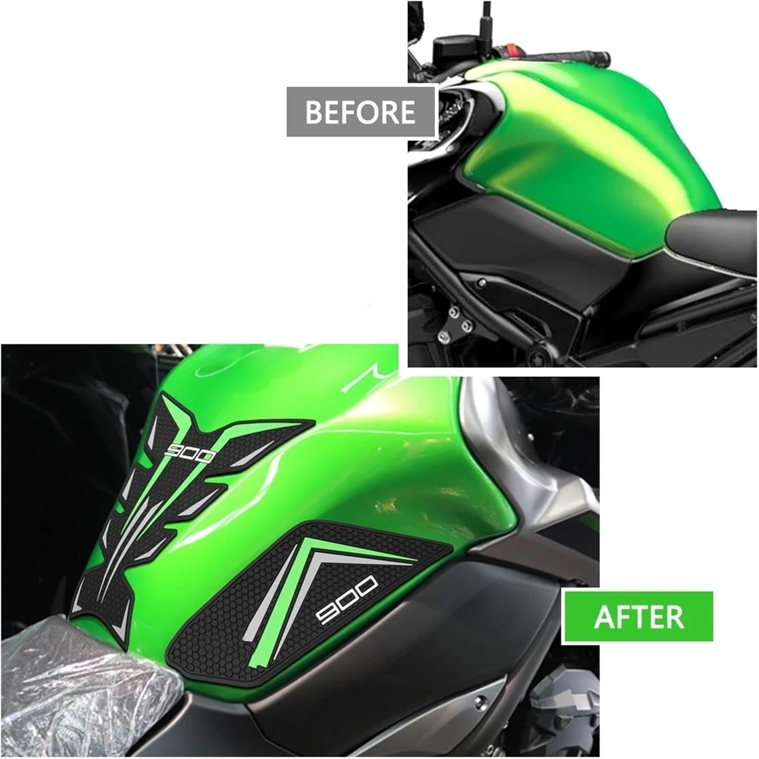 Motorcycle Tank Sticker Motorcycle Accessories Gas Fuel Tank Pad Protector Anti-Slip Sticker 3D Decorative Decal for KAW&A&SAKI Z900 Z900SE 2017-2025.