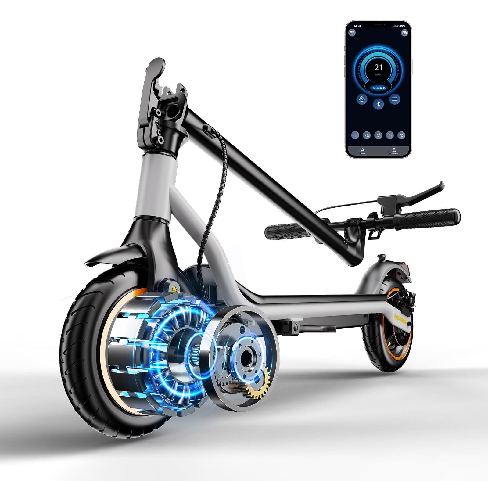 Electric Scooter - Electric Scooter Adults, 1000W/500W Motor, 10''/8.5'' Tires, 28/23/21 Miles, APP Control, Dual Brake, Long Range Electric Scooter for Gift