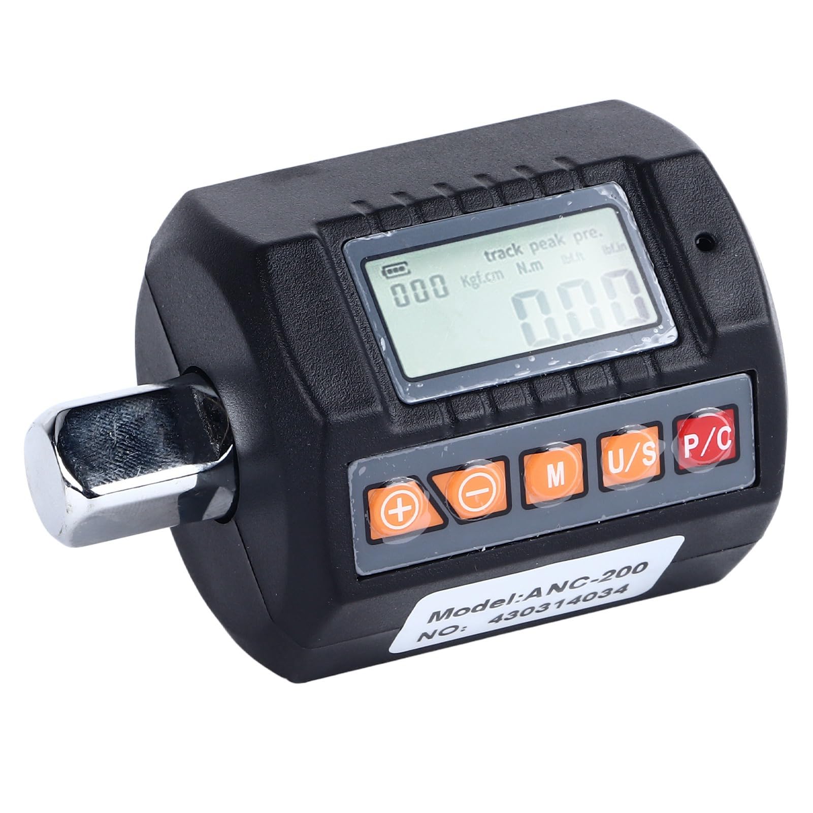 Cyfrowy miernik skrętny, cyfrowy wyświetlacz, adapter klucza skrętnego, z alarmem dźwiękowym, dokładny przenośny tester klucza dynamometrycznego, do naprawy samochodu domowego, 200 Nm, stal