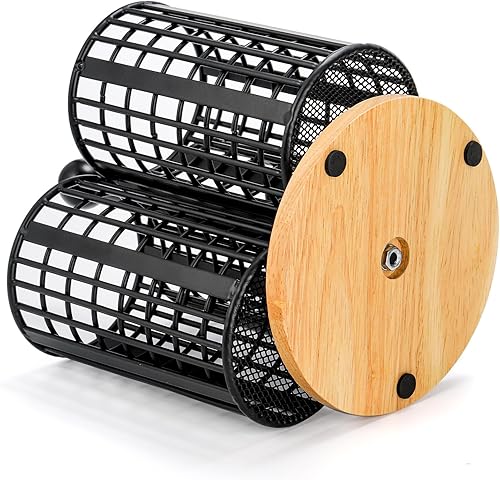 Miniatura 3 de Peohud Organizador giratorio para utensilios, 3 secciones, soporte para cubiertos de encimera, organizador de cubiertos con base de madera para