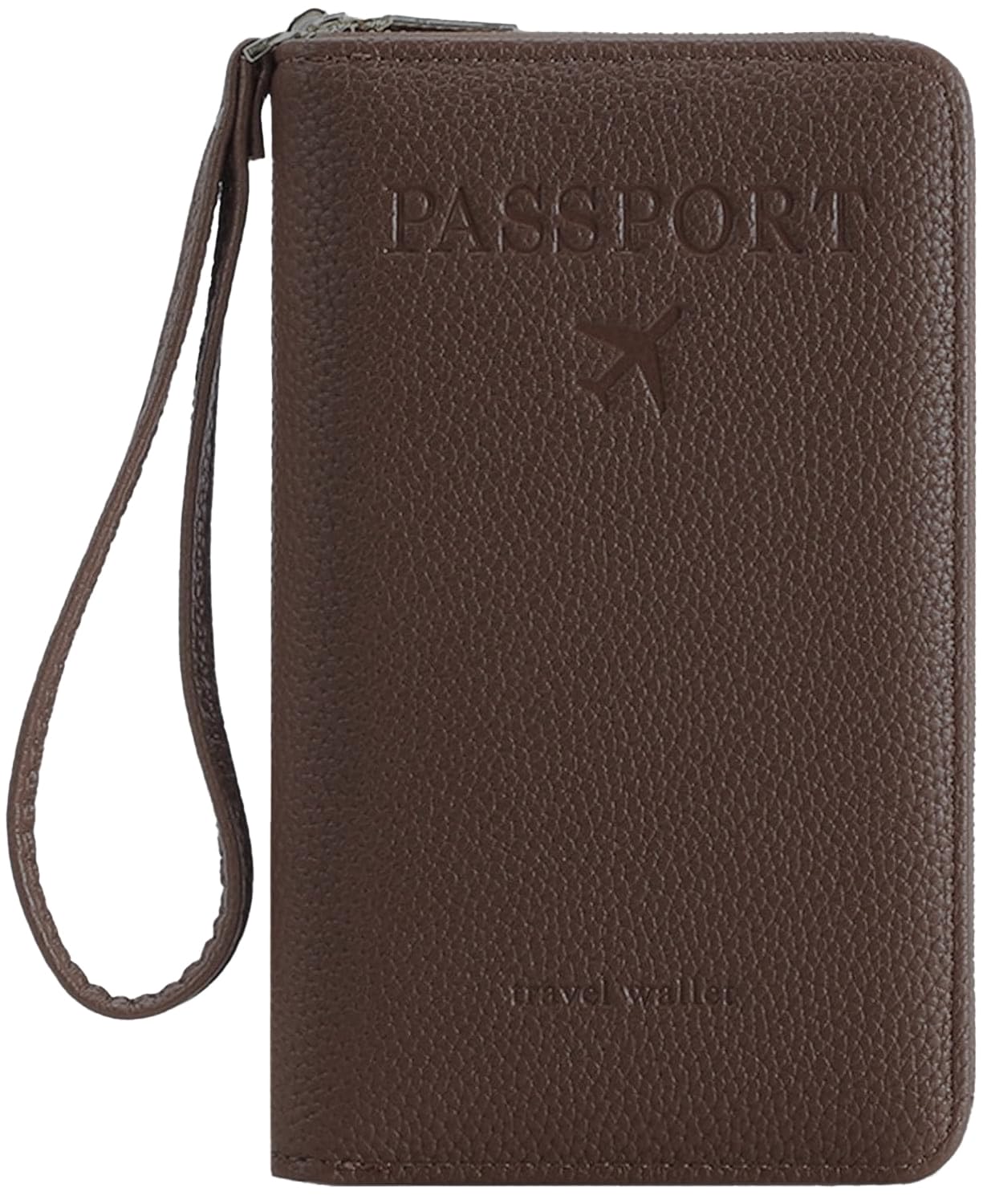 Passport Holder Wallet for Travel, PU Leather Zipper Passport Cover with Wrist Strap, Card Slots, Cash Pocket, SIM & Memory Card Slot – Slim & Lightweight (Tan)-image-46