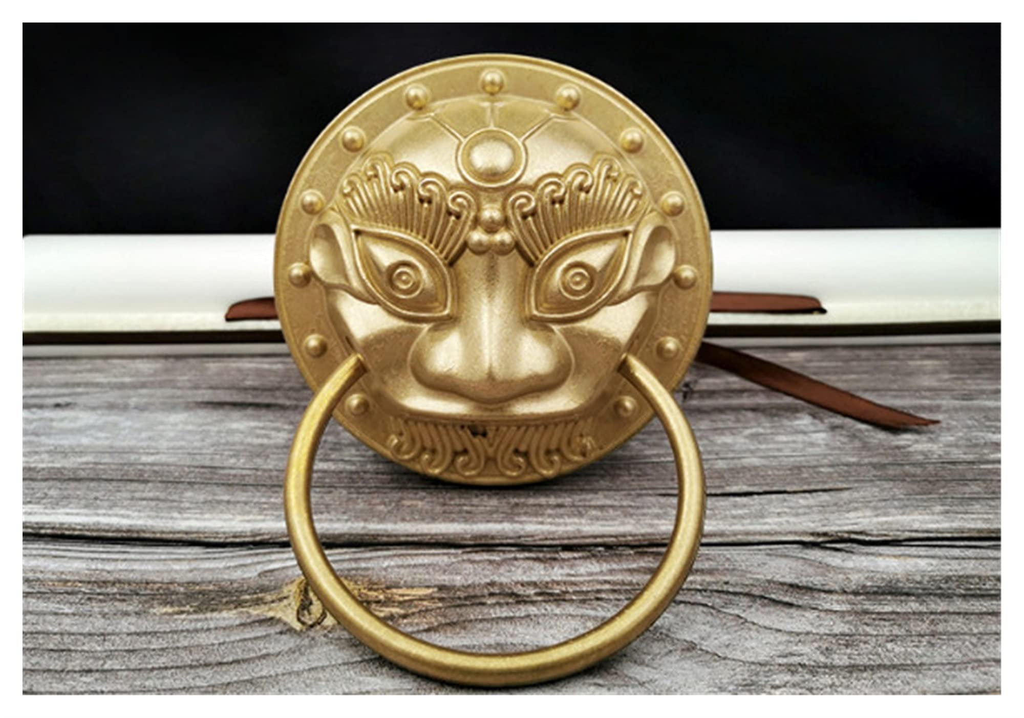 02 Reine Kupferkopf Türkopf Kopf Pull Ring Mittlerer und Alter Stil Türkopfgriff Retro Antike Tür