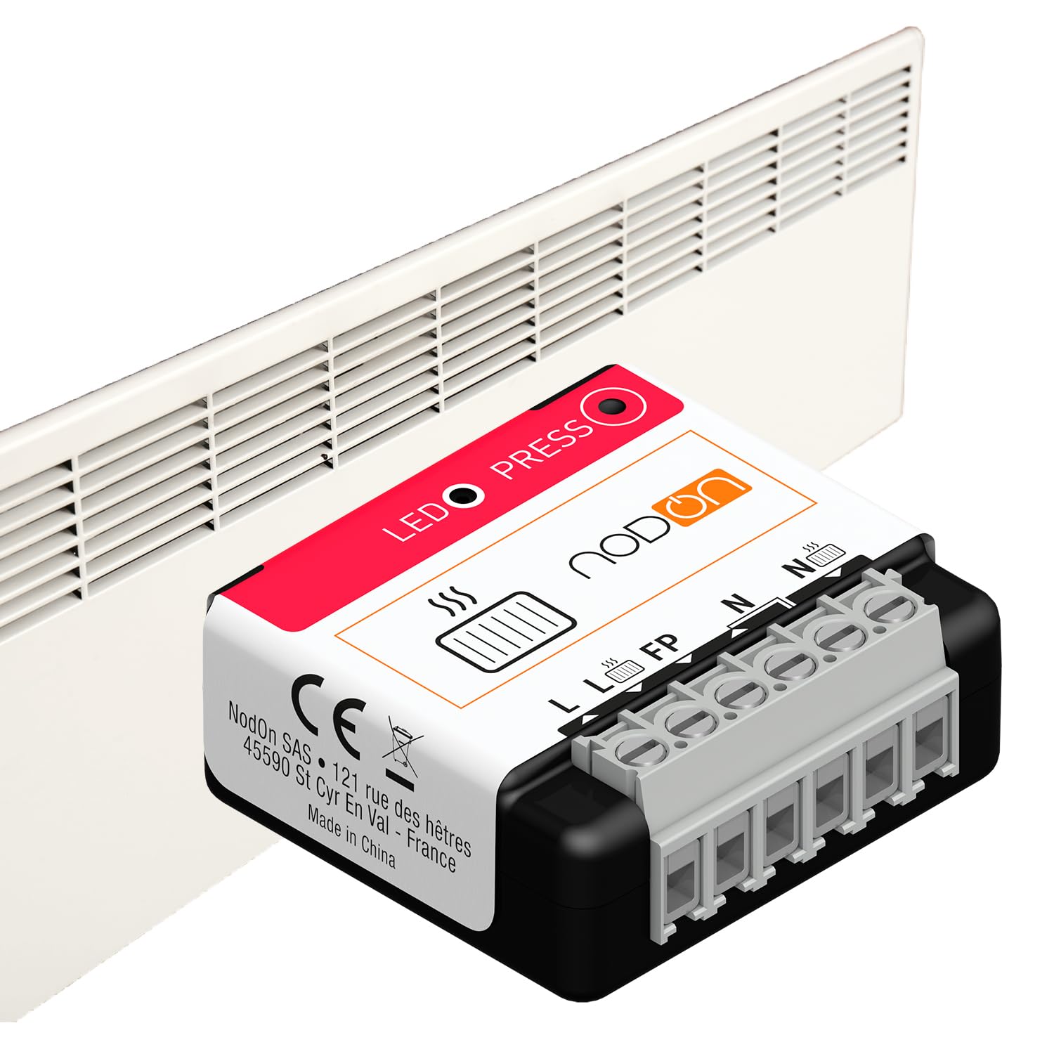 NodOn - Heizmodul - Zigbee 3.0, 230V/16A, Verbrauchsmessung, elektr. Heizungssteuerung, 6 Modi, kompatibel mit Home Assistant, Jeedom, Zigbee2MQTT, Homey, SmartThings