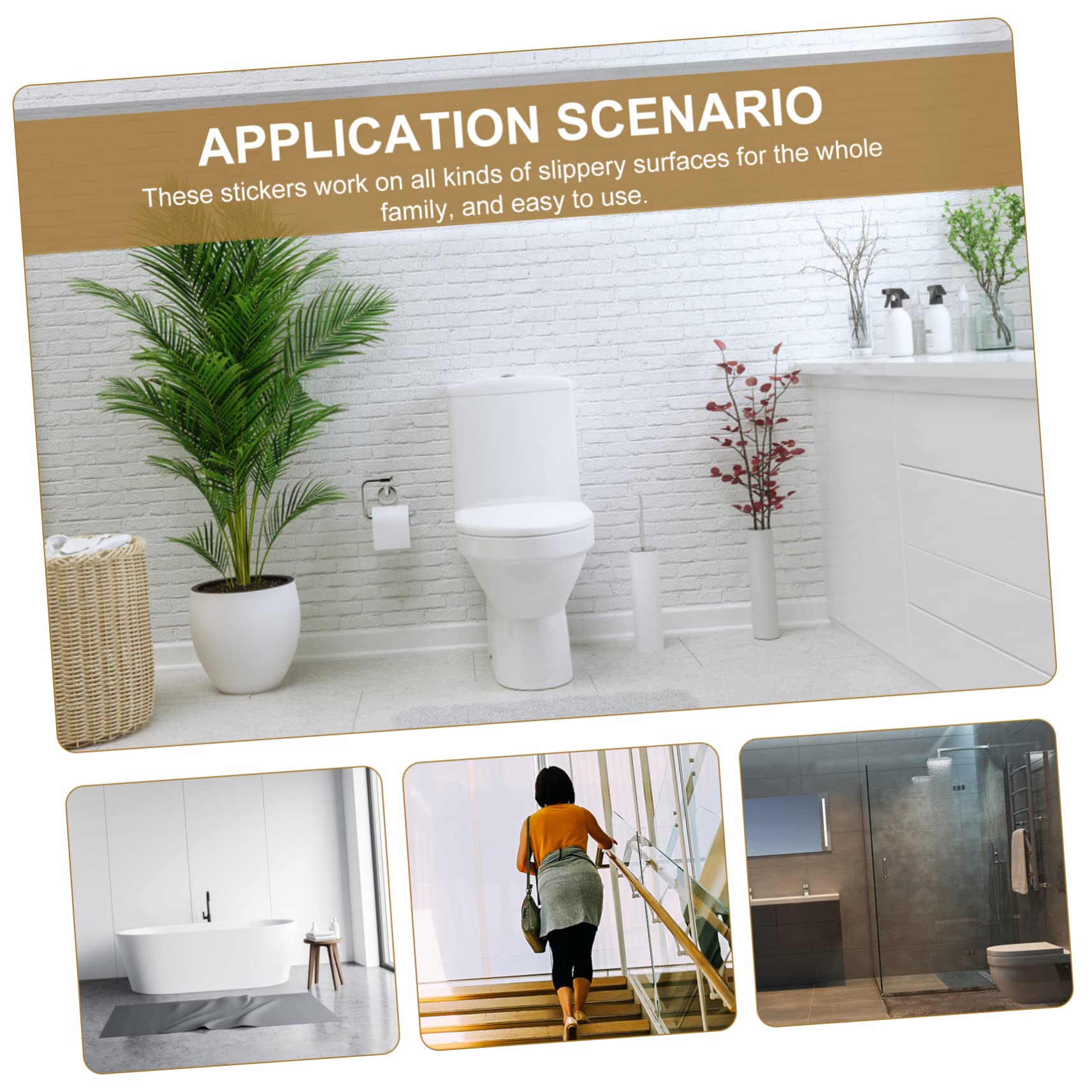 MAGICLULU 60 Piezas Pegatinas Antideslizantes para El Suelo Pegatina Antideslizante Tira De Seguridad De Baño Ducha Antideslizante Pegatinas Bañera Pegatinas Mañana Transparent