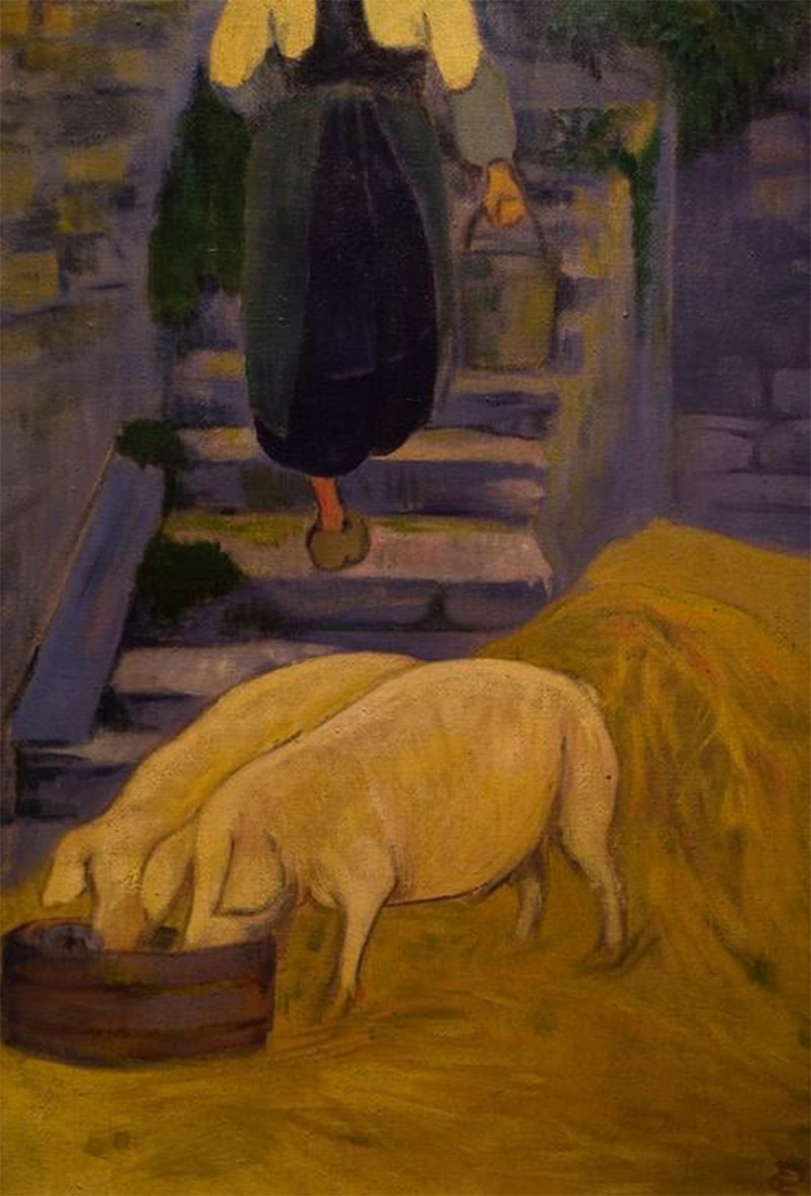 POSTERIIk Vintage Classic Picture Landscape Artwork the Pigs by Paul Sérusier Portrait Canvas Painting for Office Home Decor 60x90cm