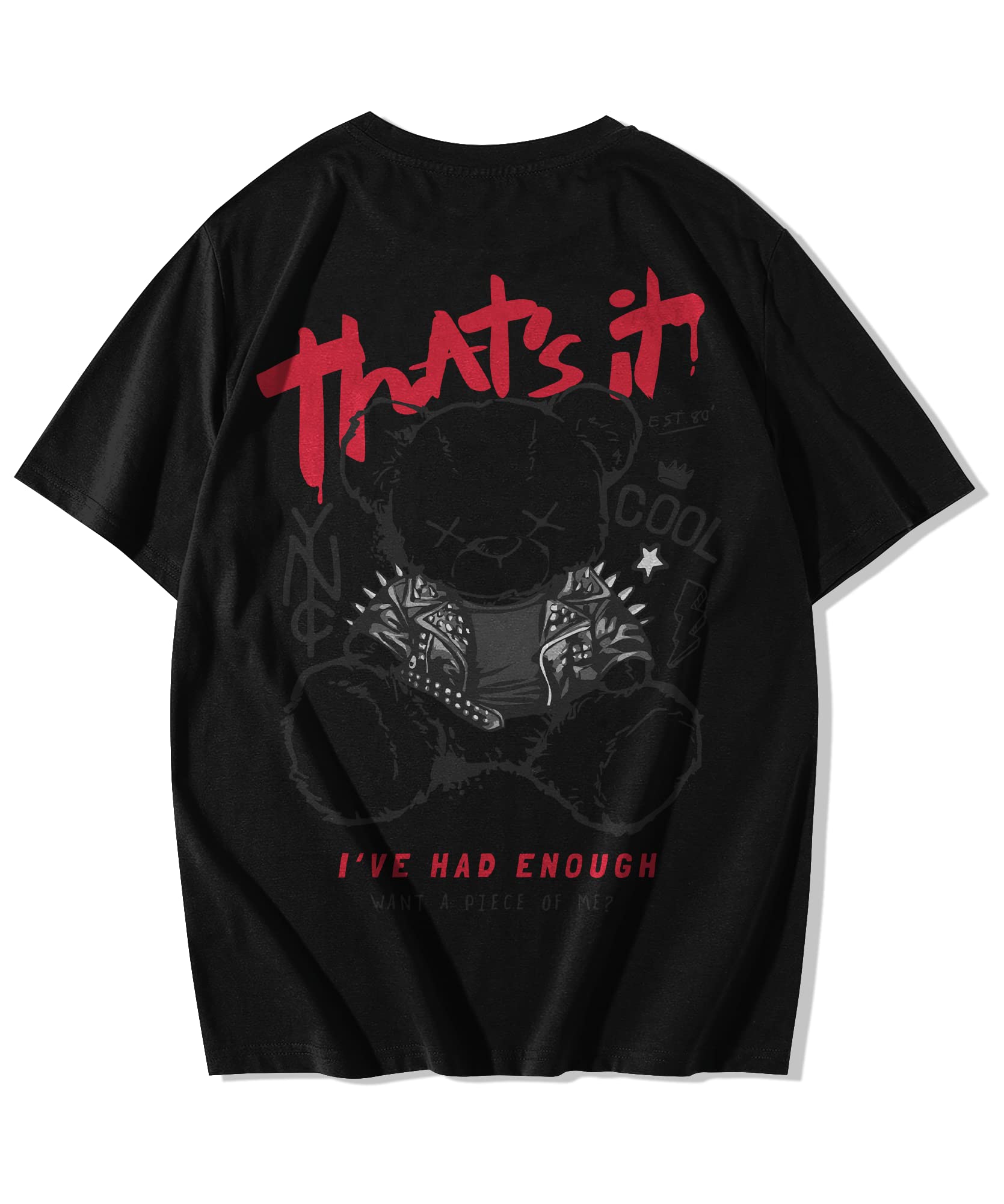 Alfaq - From Imagination To RealityAlfaq Thats It Tshirt Teady Bear Oversized Tshirt | Black Oversized Tshirt | Streetwear Oversized Tshirt | DropShoulder T-Shirt for Men and Women | Back Printed Tshirt